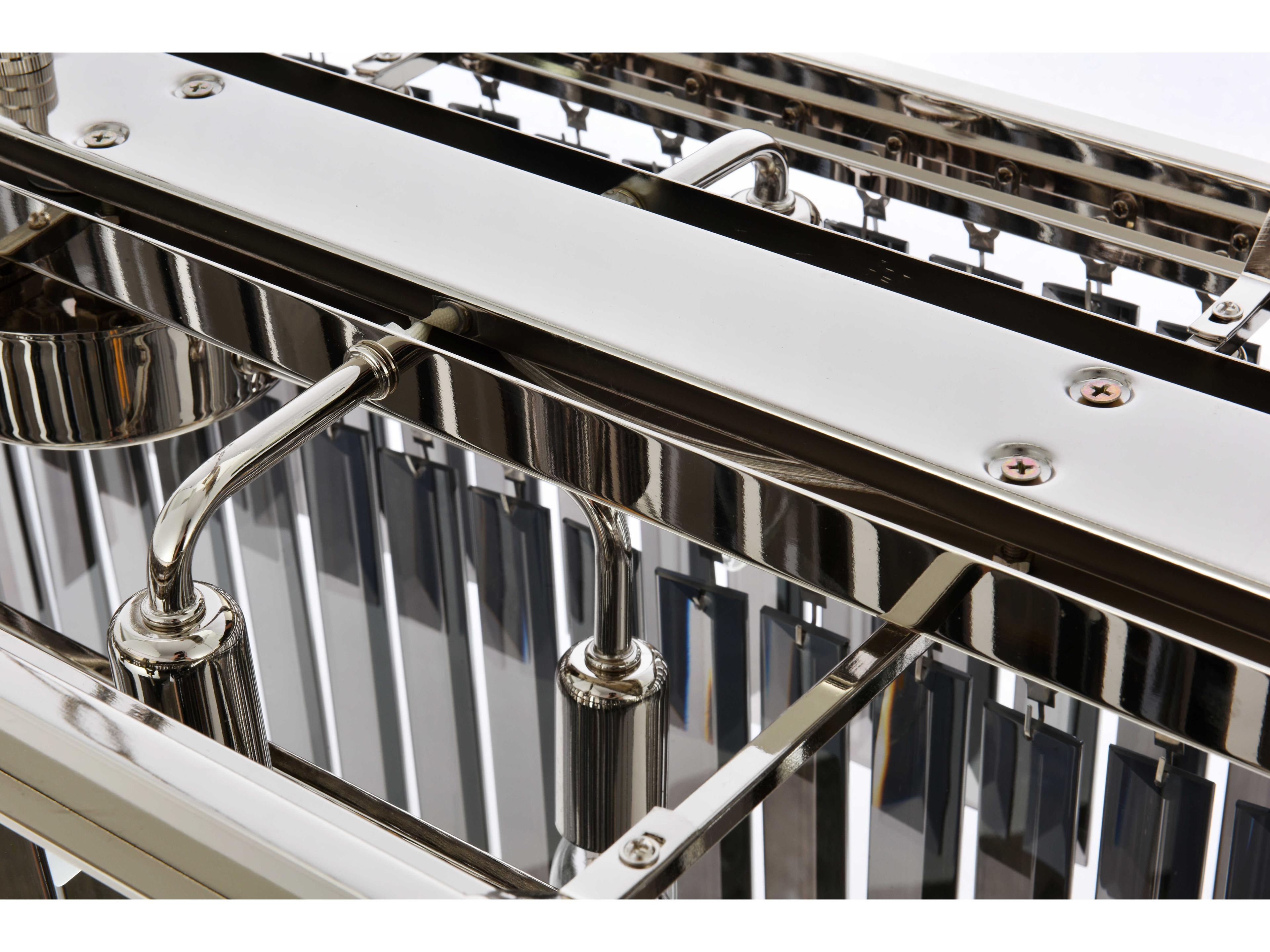 Elegant Lighting Sydney 12-Light Polished Nickel Silver Crystal Tiered Island Pendant