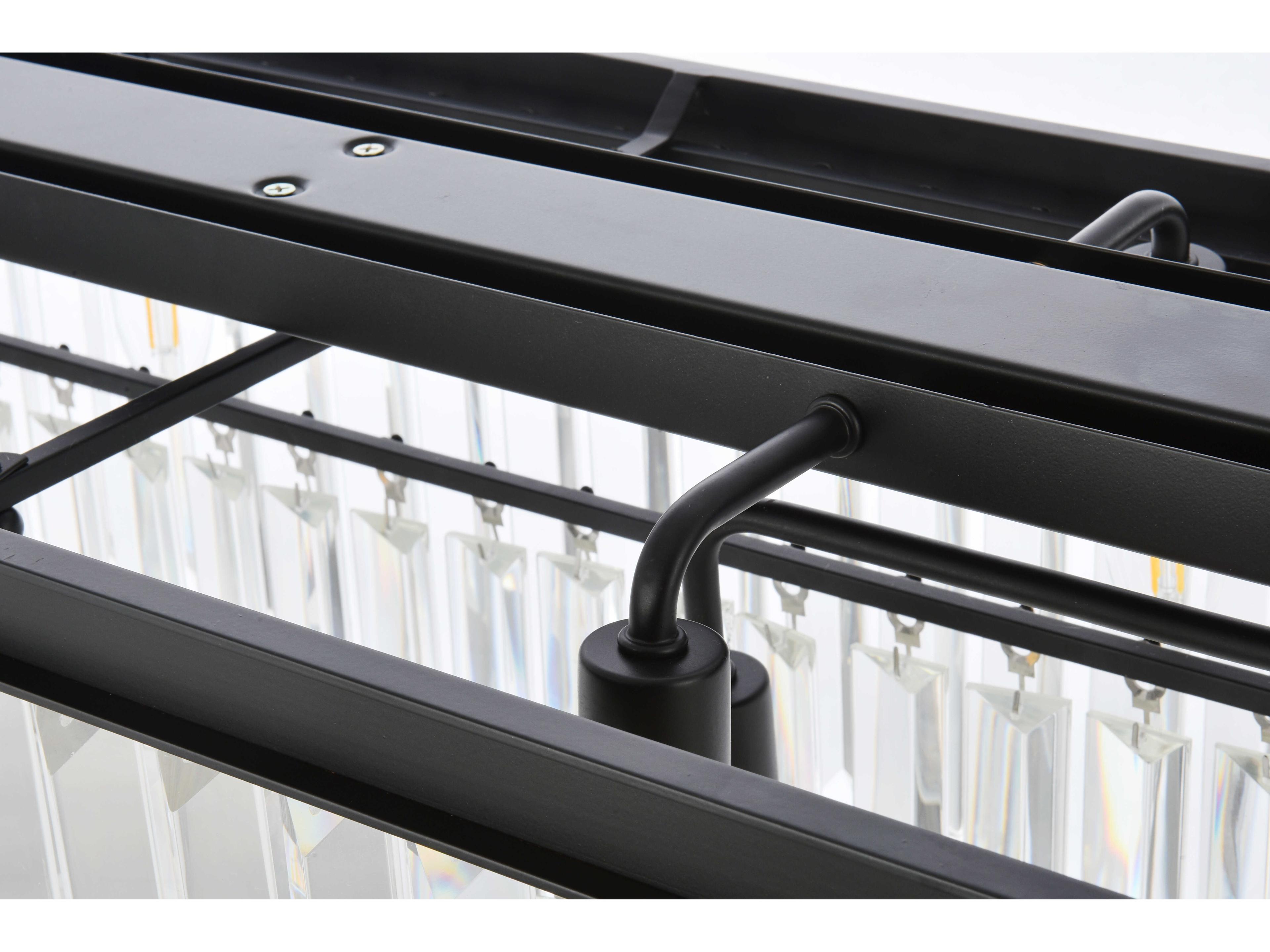 Elegant Lighting Sydney 12-Light Matte Black Clear Crystal Tiered Island Pendant