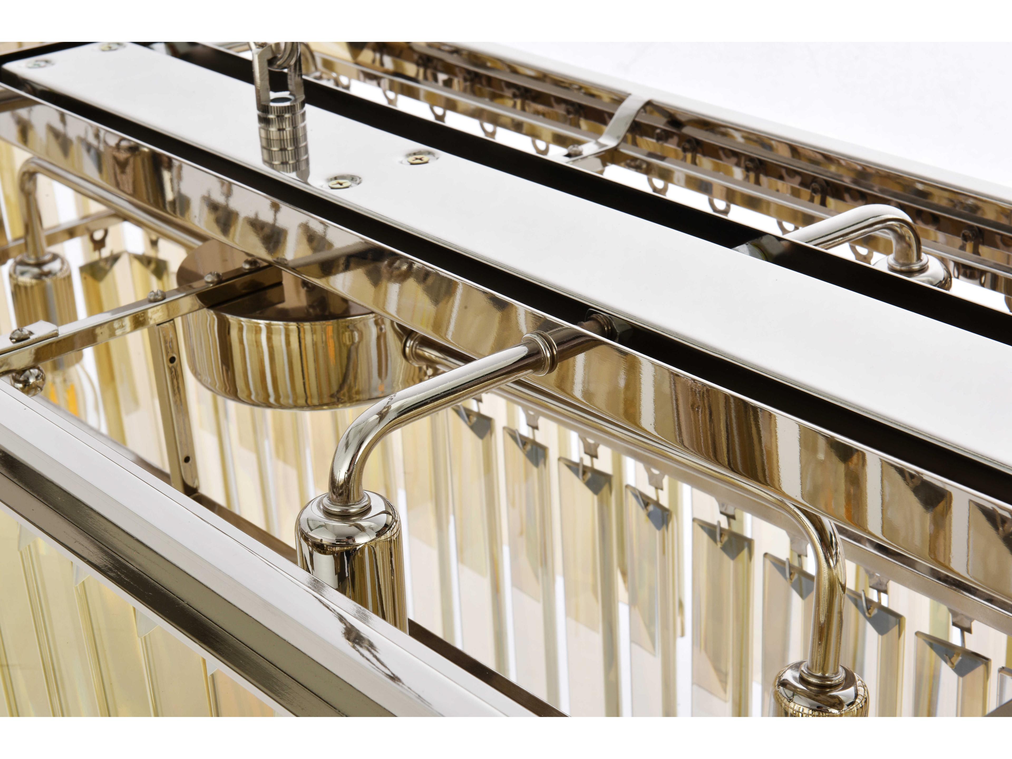 Elegant Lighting Sydney 12-Light Polished Nickel Gold Crystal Tiered Island Pendant