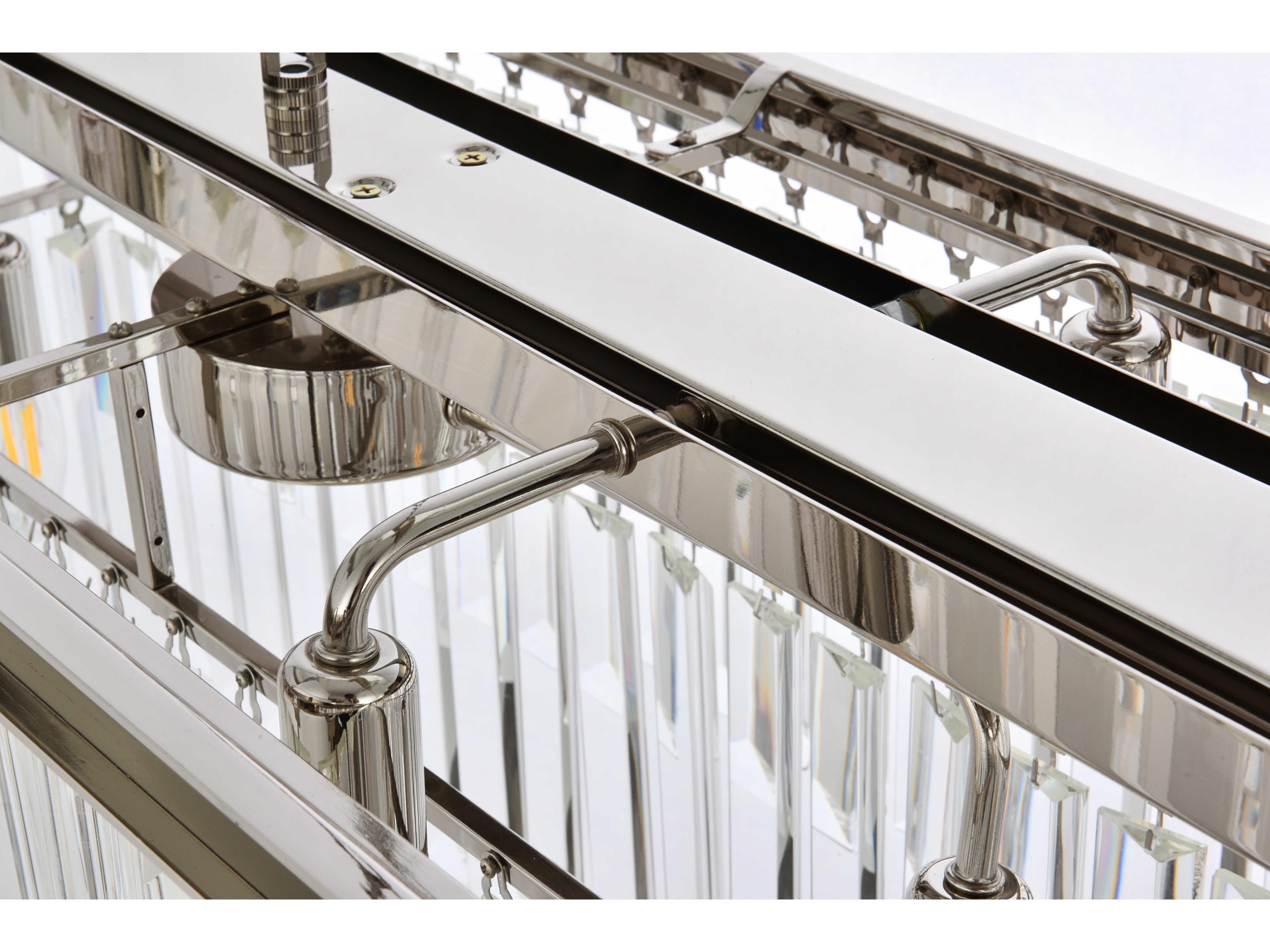 Elegant Lighting Sydney 12-Light Polished Nickel Clear Crystal Tiered Island Pendant