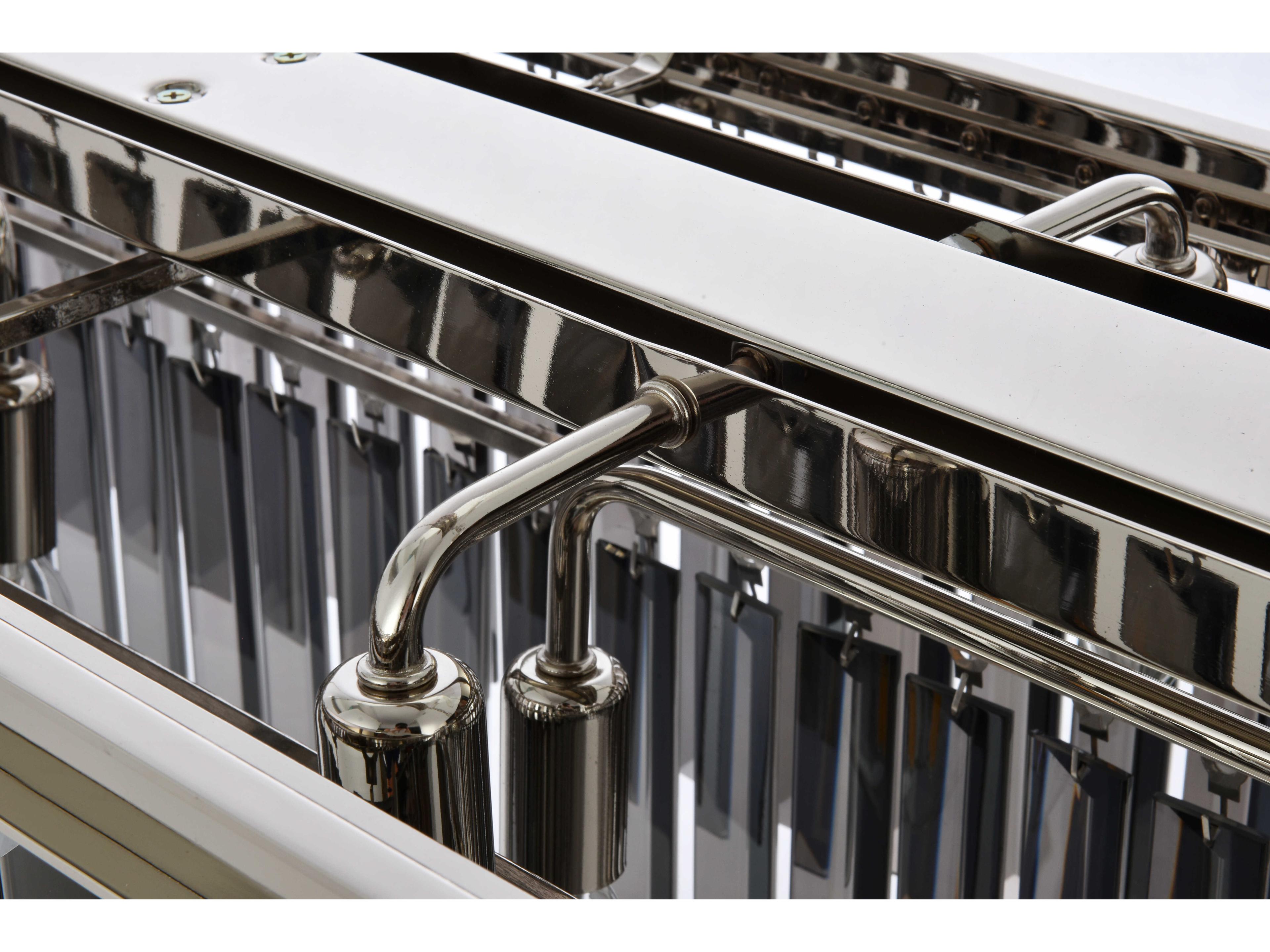 Elegant Lighting Sydney 12-Light Polished Nickel Silver Crystal Tiered Island Pendant