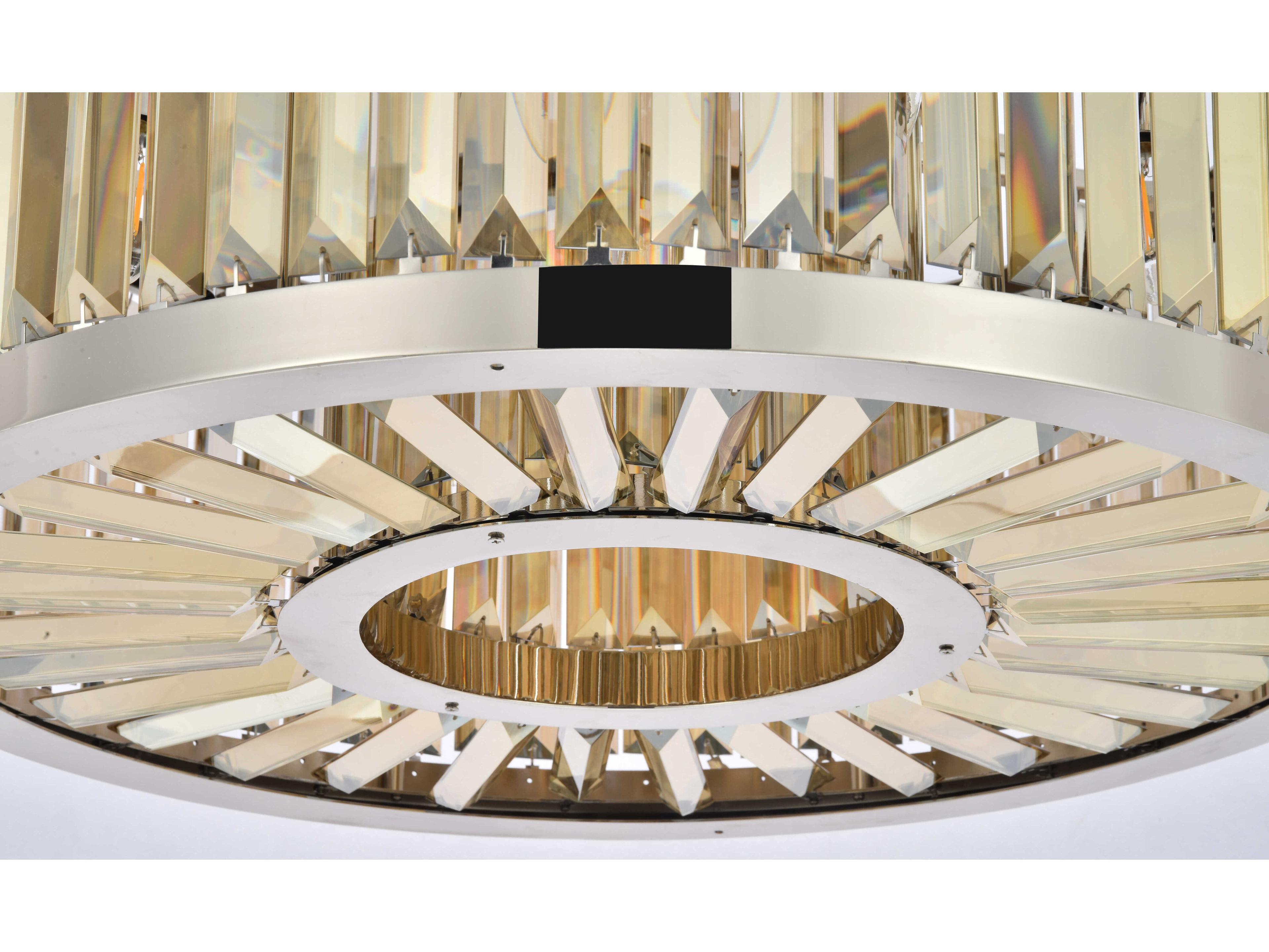 Elegant Lighting Chelsea 8-Light Polished Nickel Gold Crystal Drum Pendant