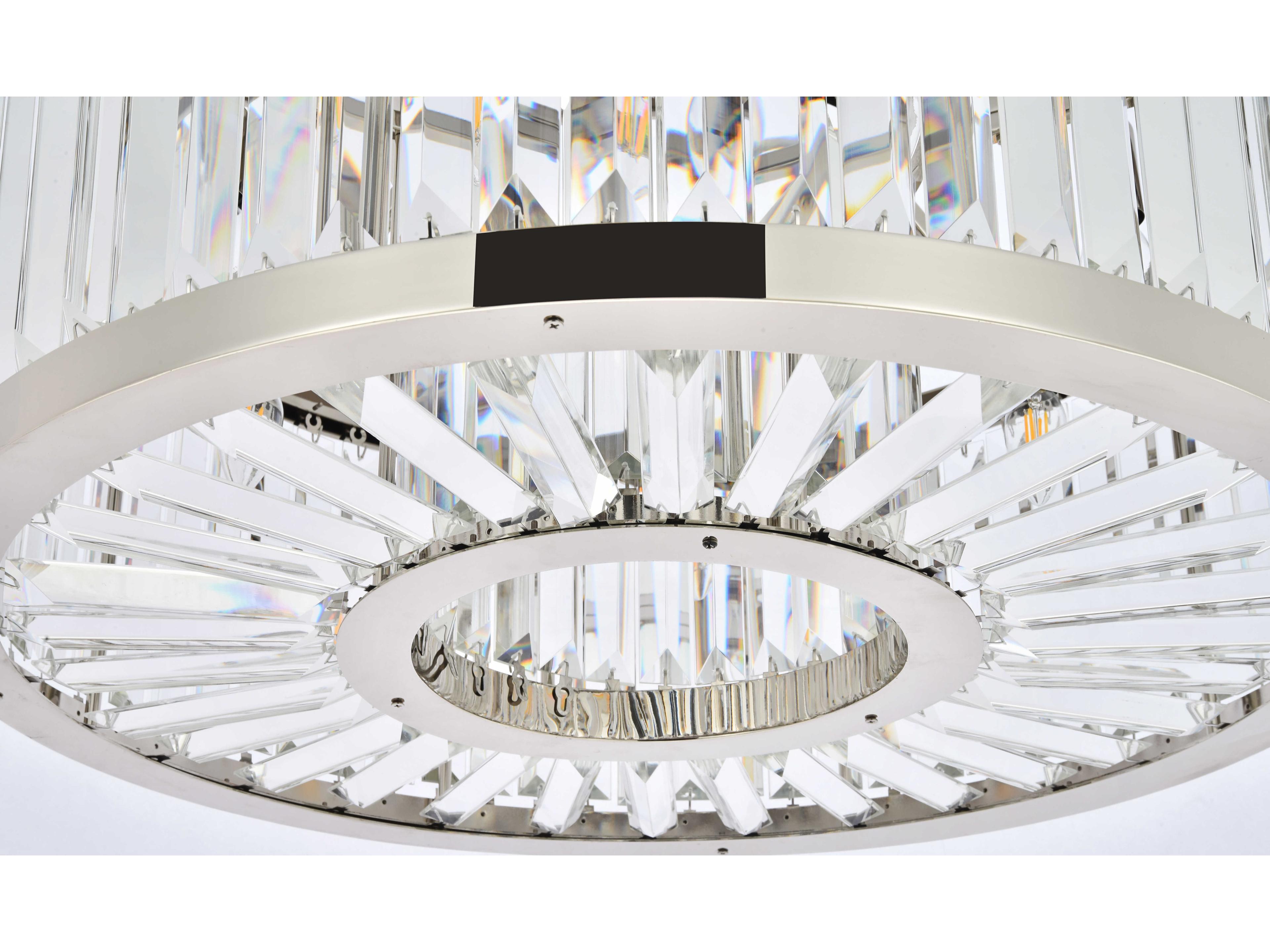 Elegant Lighting Chelsea 8-Light Polished Nickel Clear Crystal Drum Pendant