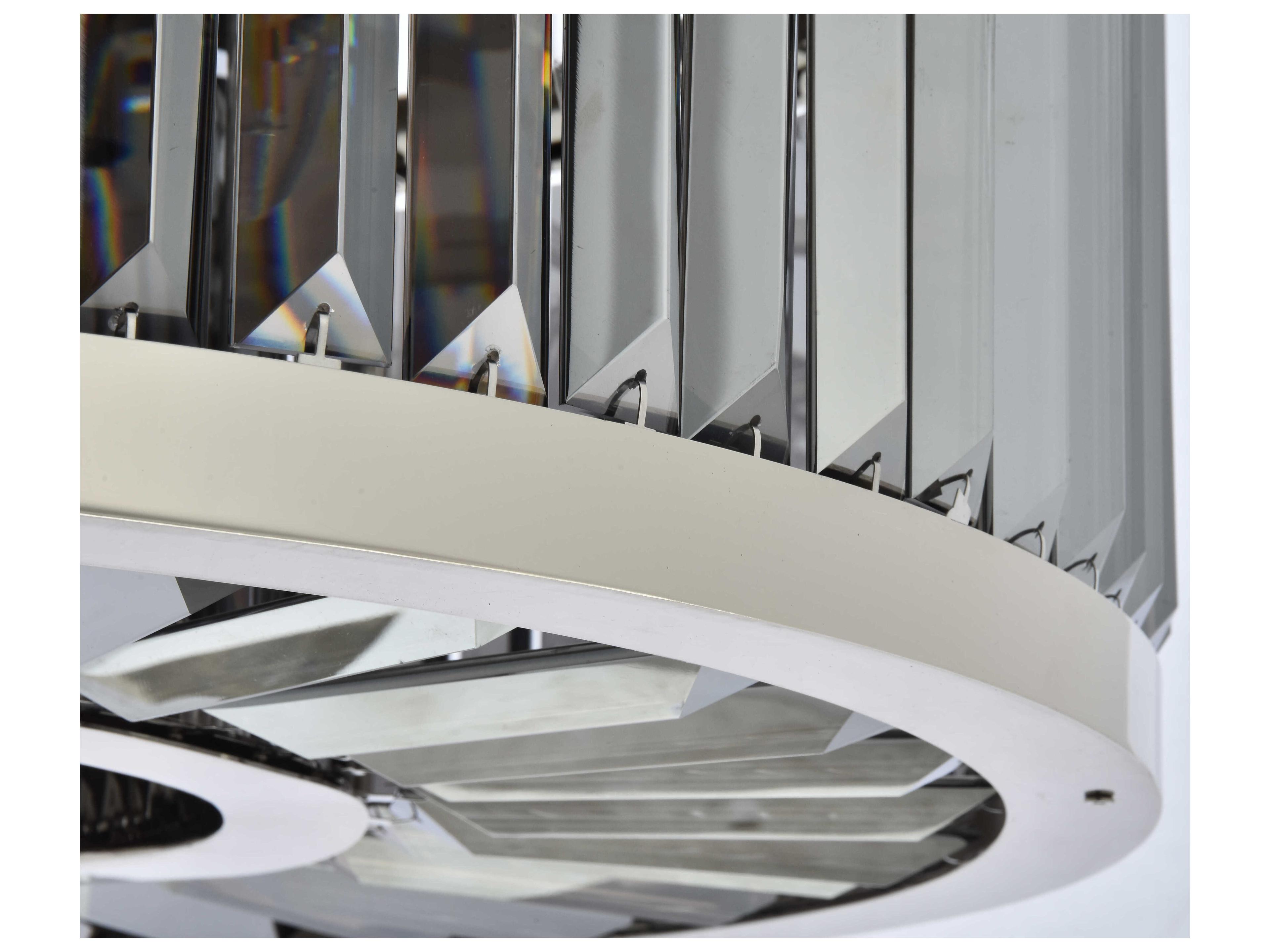 Elegant Lighting Chelsea 8-Light Polished Nickel Silver Crystal Drum Pendant