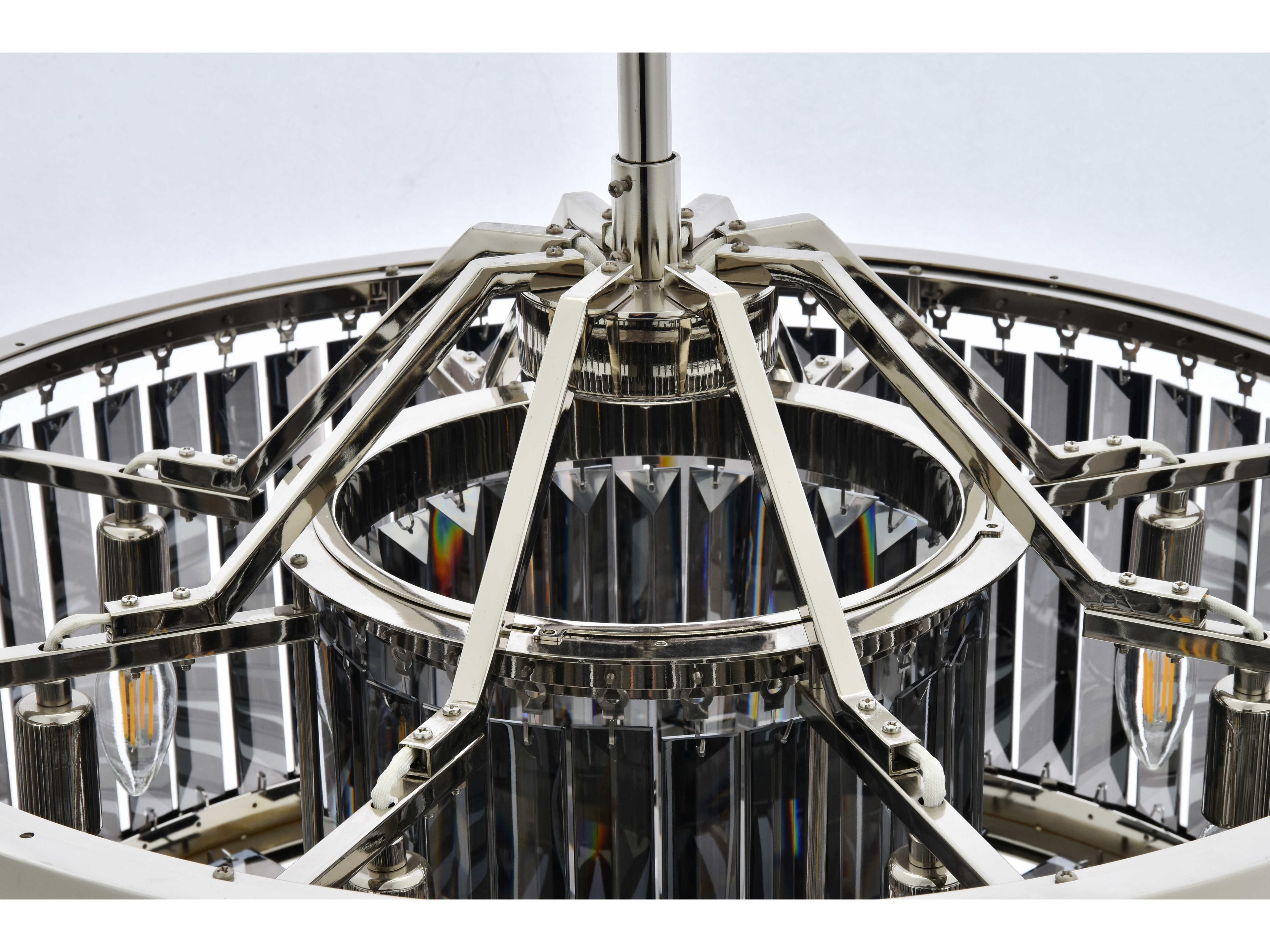 Elegant Lighting Chelsea 8-Light Polished Nickel Silver Crystal Drum Pendant