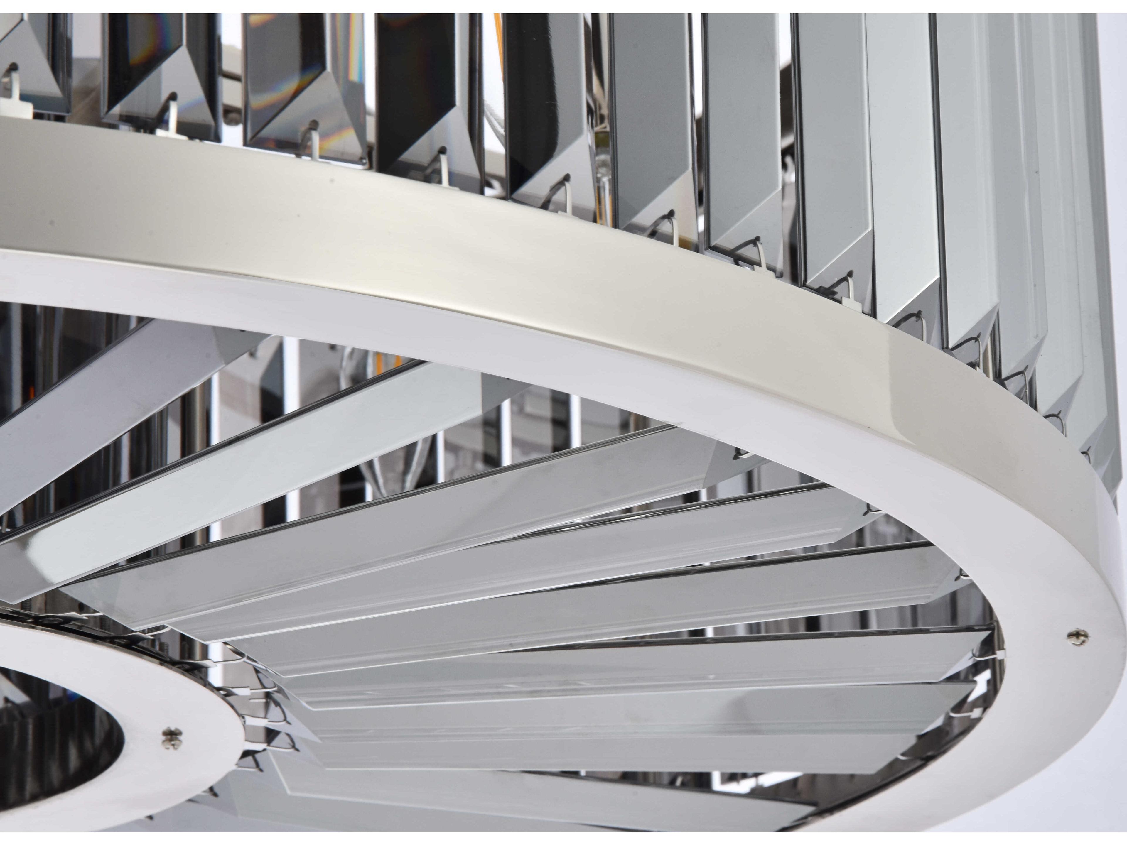 Elegant Lighting Chelsea 10-Light Polished Nickel Silver Crystal Drum Pendant