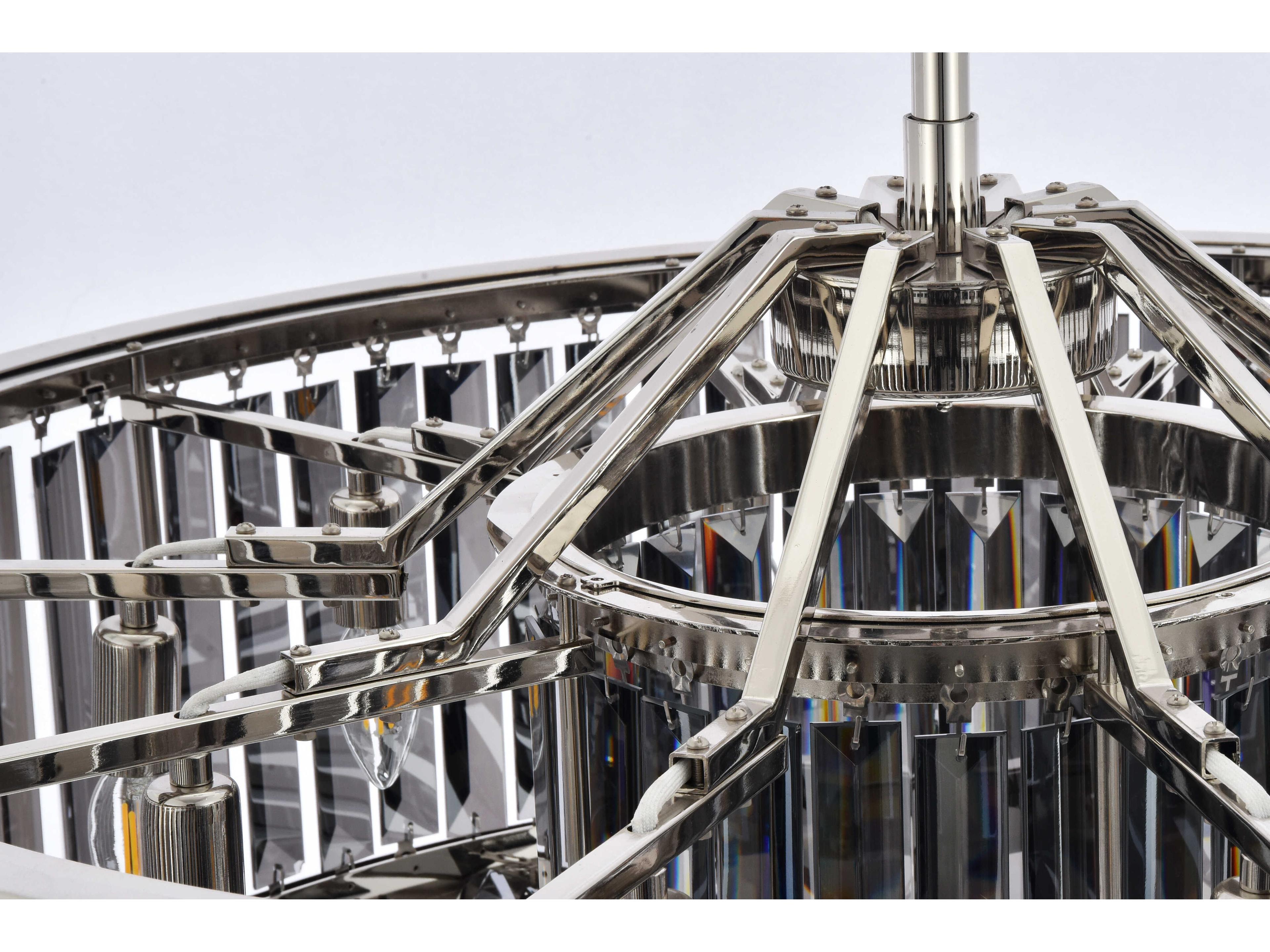 Elegant Lighting Chelsea 10-Light Polished Nickel Silver Crystal Drum Pendant