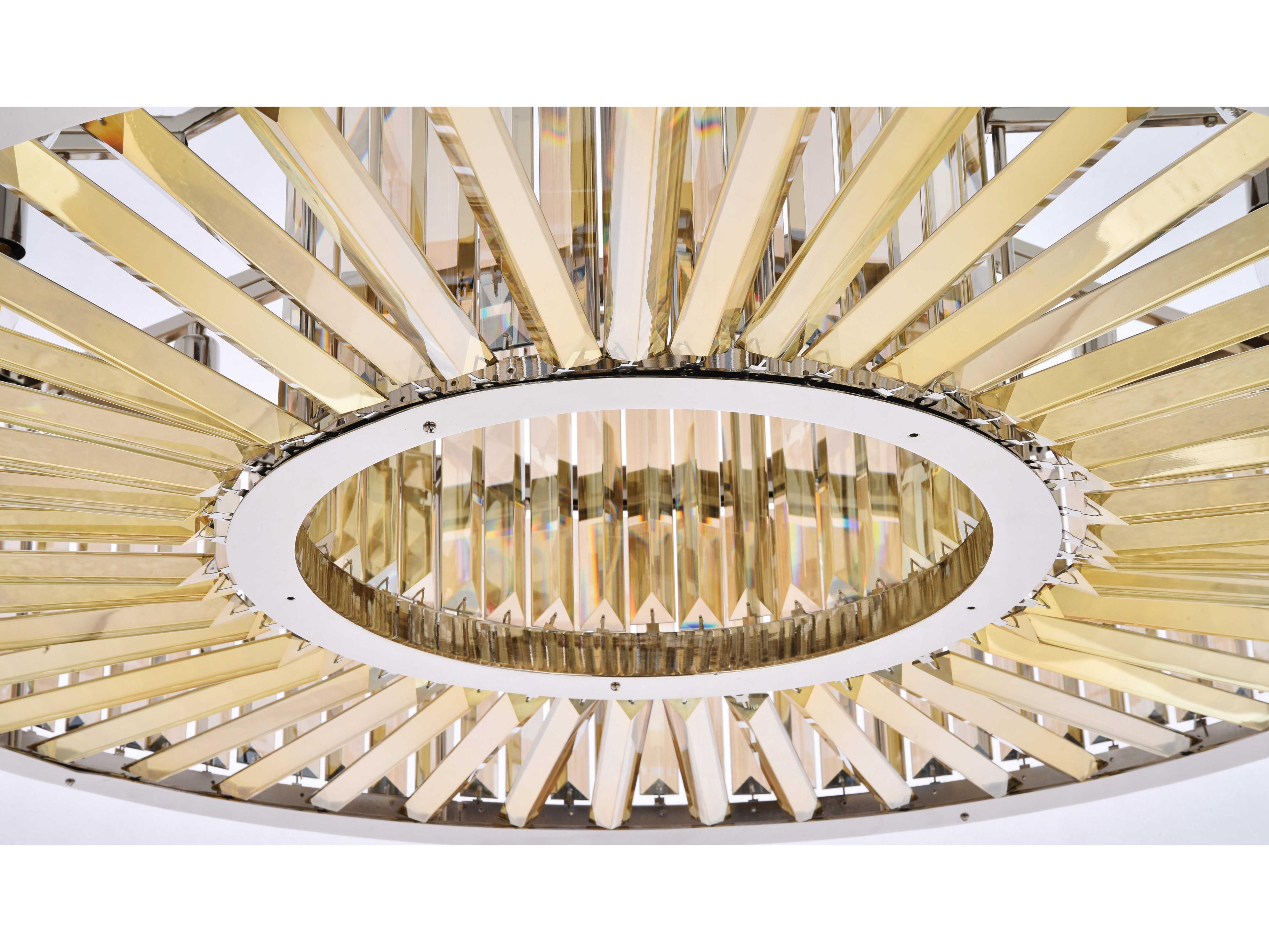 Elegant Lighting Chelsea 10-Light Polished Nickel Gold Crystal Drum Pendant