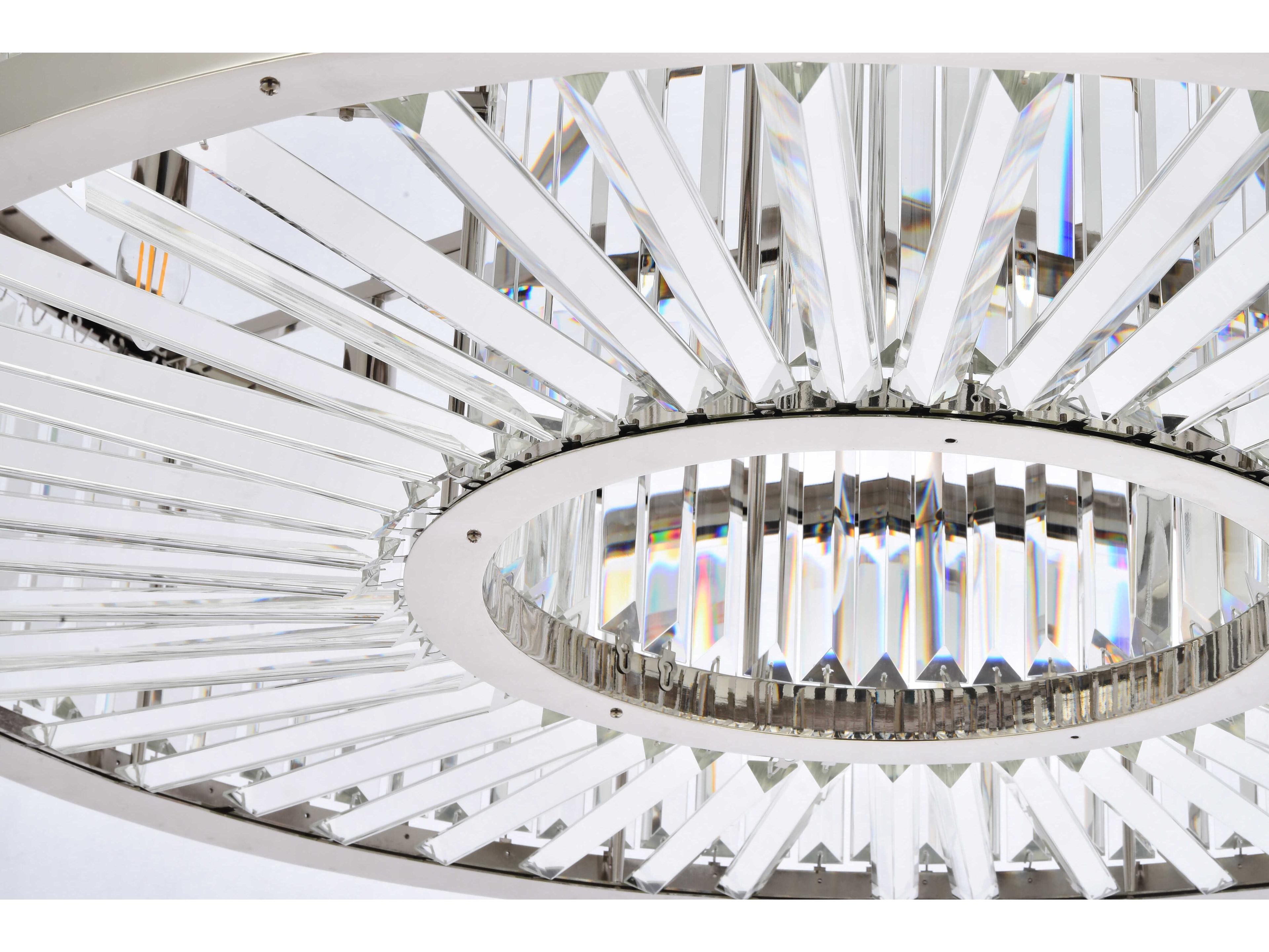 Elegant Lighting Chelsea 10-Light Polished Nickel Clear Crystal Drum Pendant