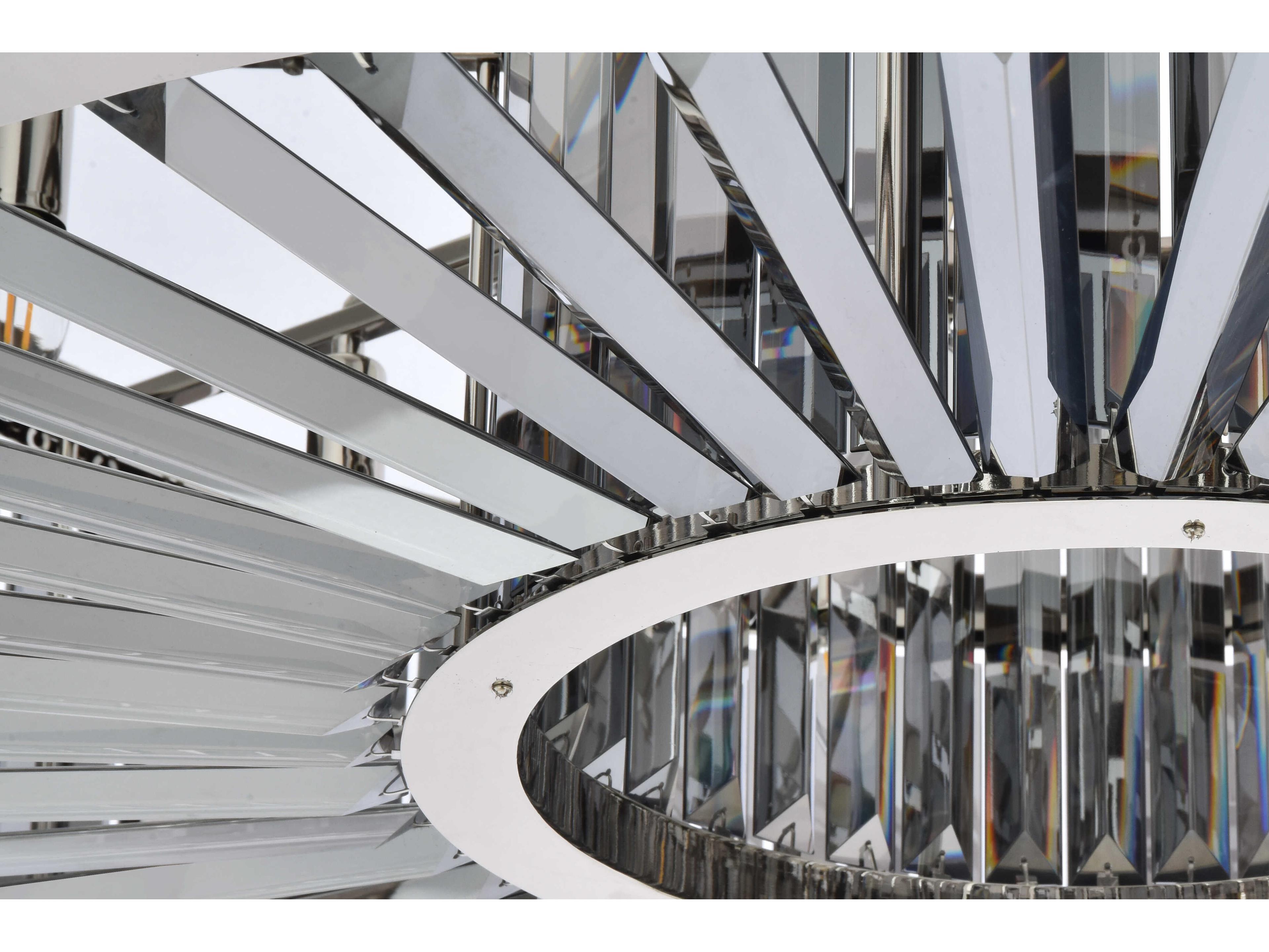 Elegant Lighting Chelsea 10-Light Polished Nickel Silver Crystal Drum Pendant