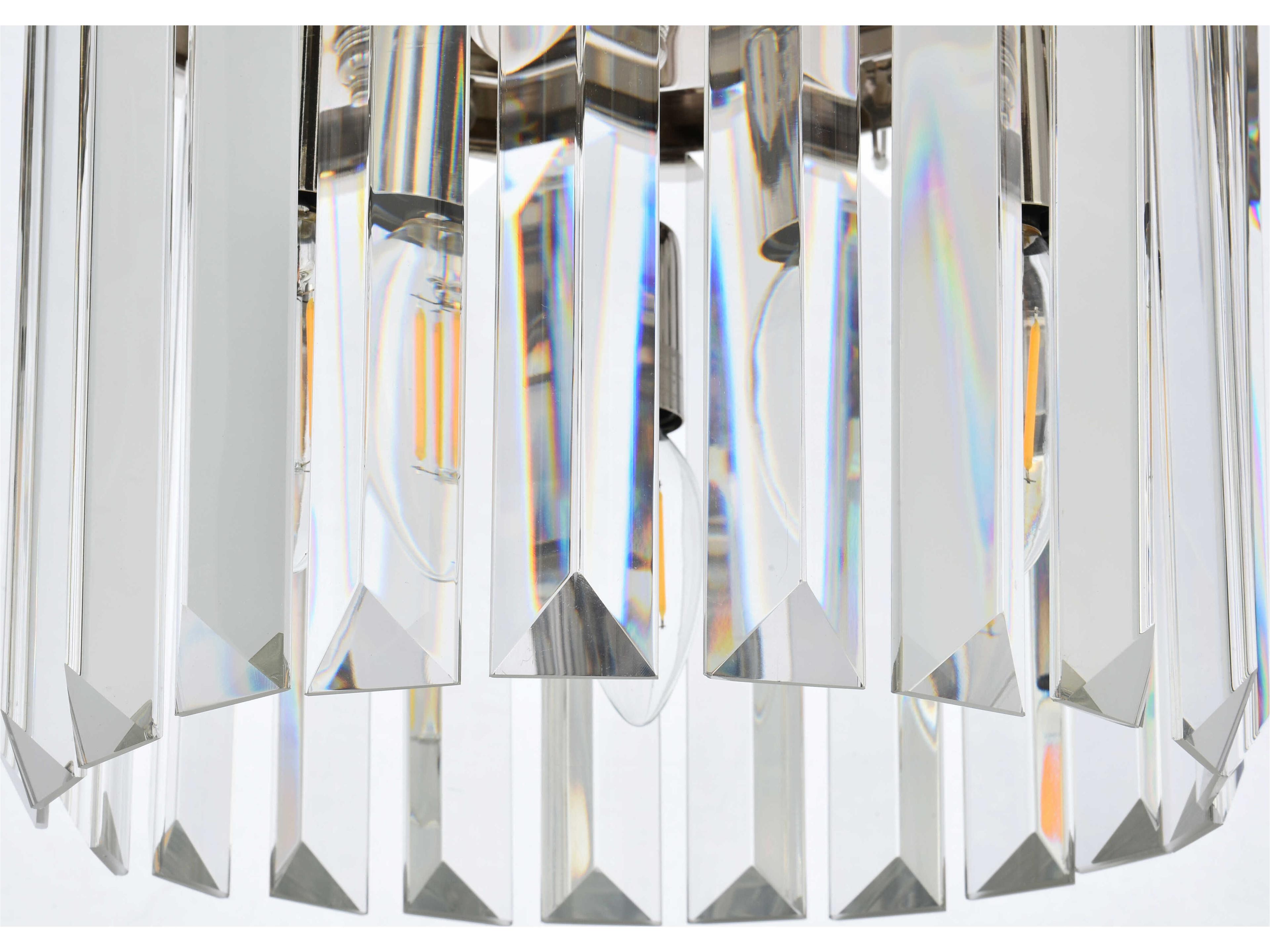 Elegant Lighting Sydney 3-Light Polished Nickel Clear Crystal Drum Mini Pendant