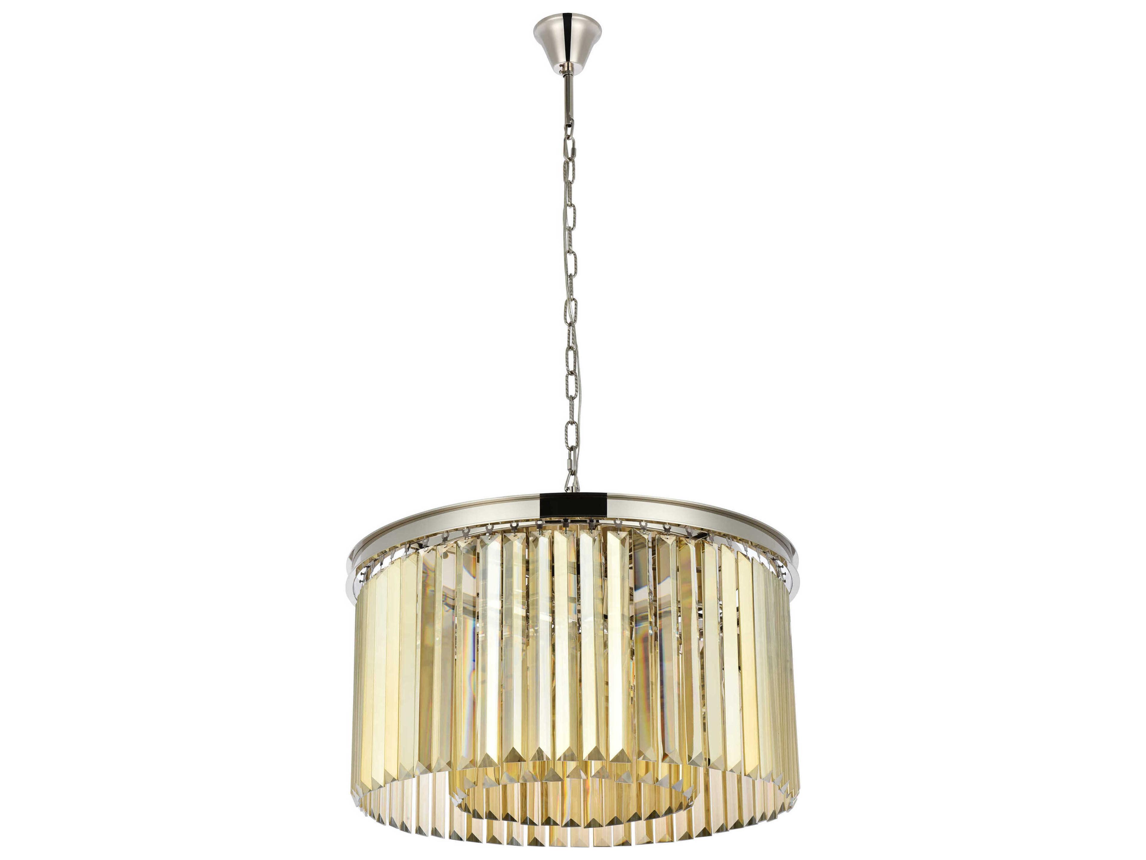 Elegant Lighting Sydney 8-Light Polished Nickel Gold Crystal Drum Pendant