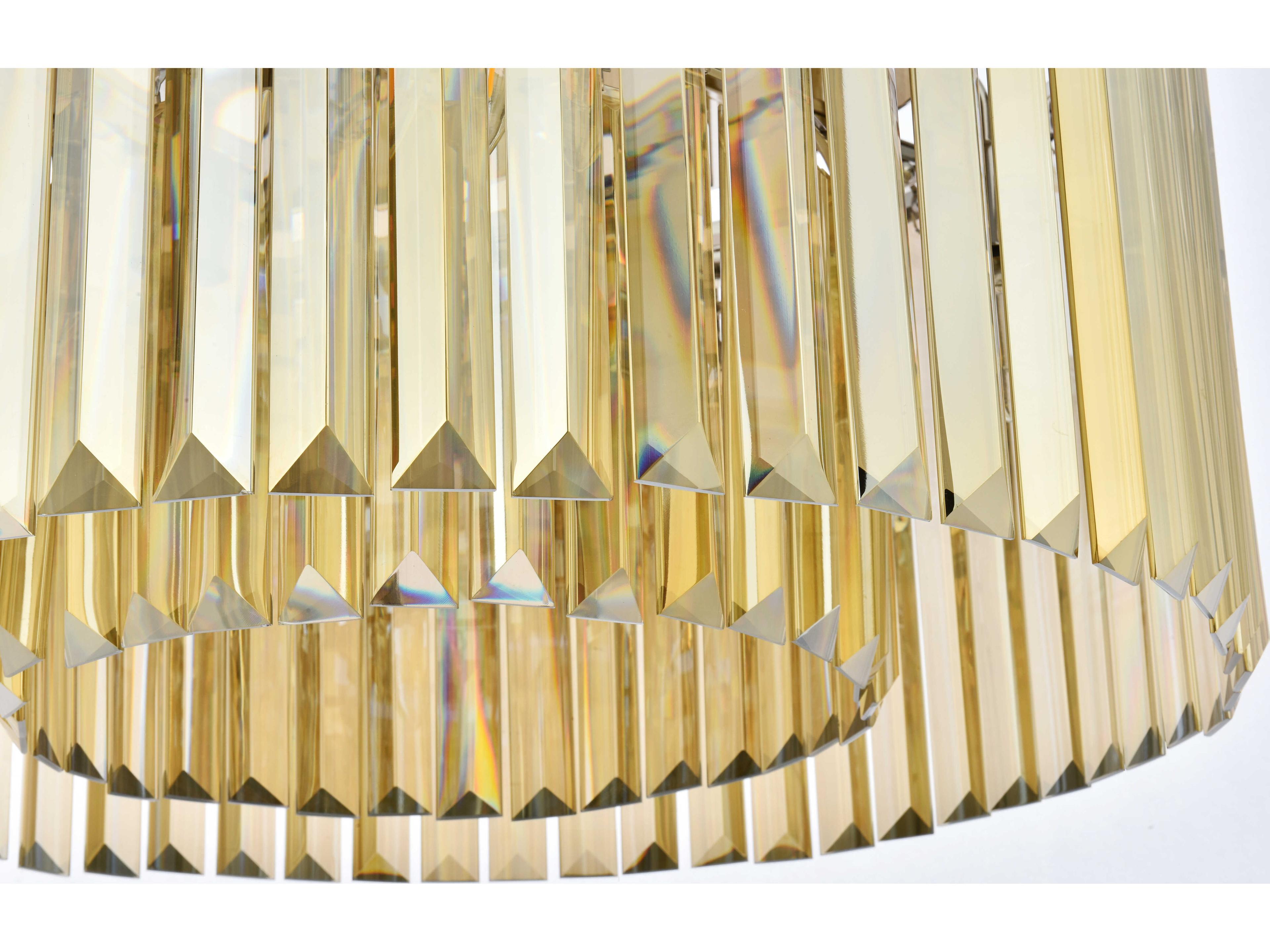 Elegant Lighting Sydney 8-Light Polished Nickel Gold Crystal Drum Pendant