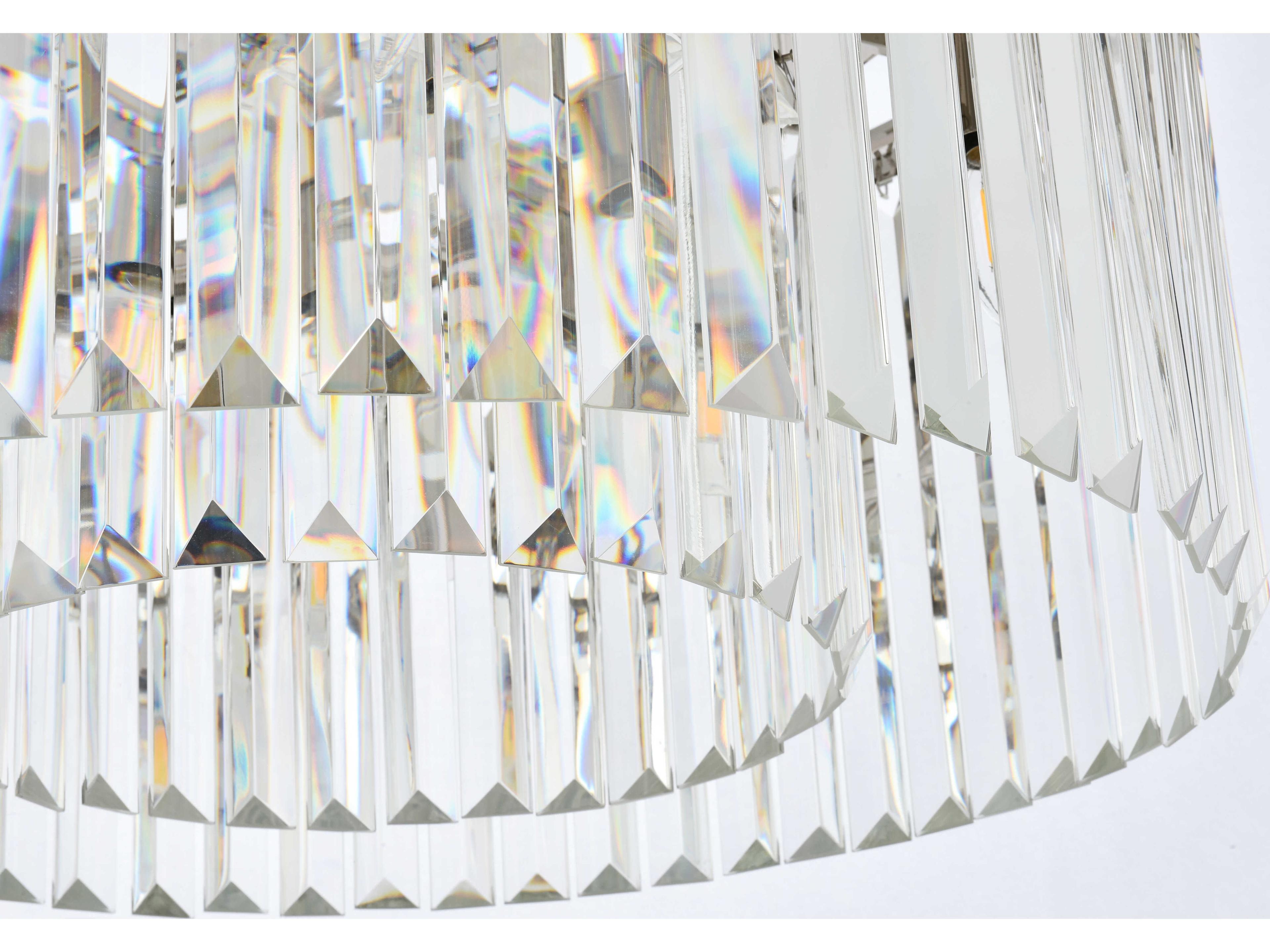 Elegant Lighting Sydney 8-Light Polished Nickel Clear Crystal Drum Pendant