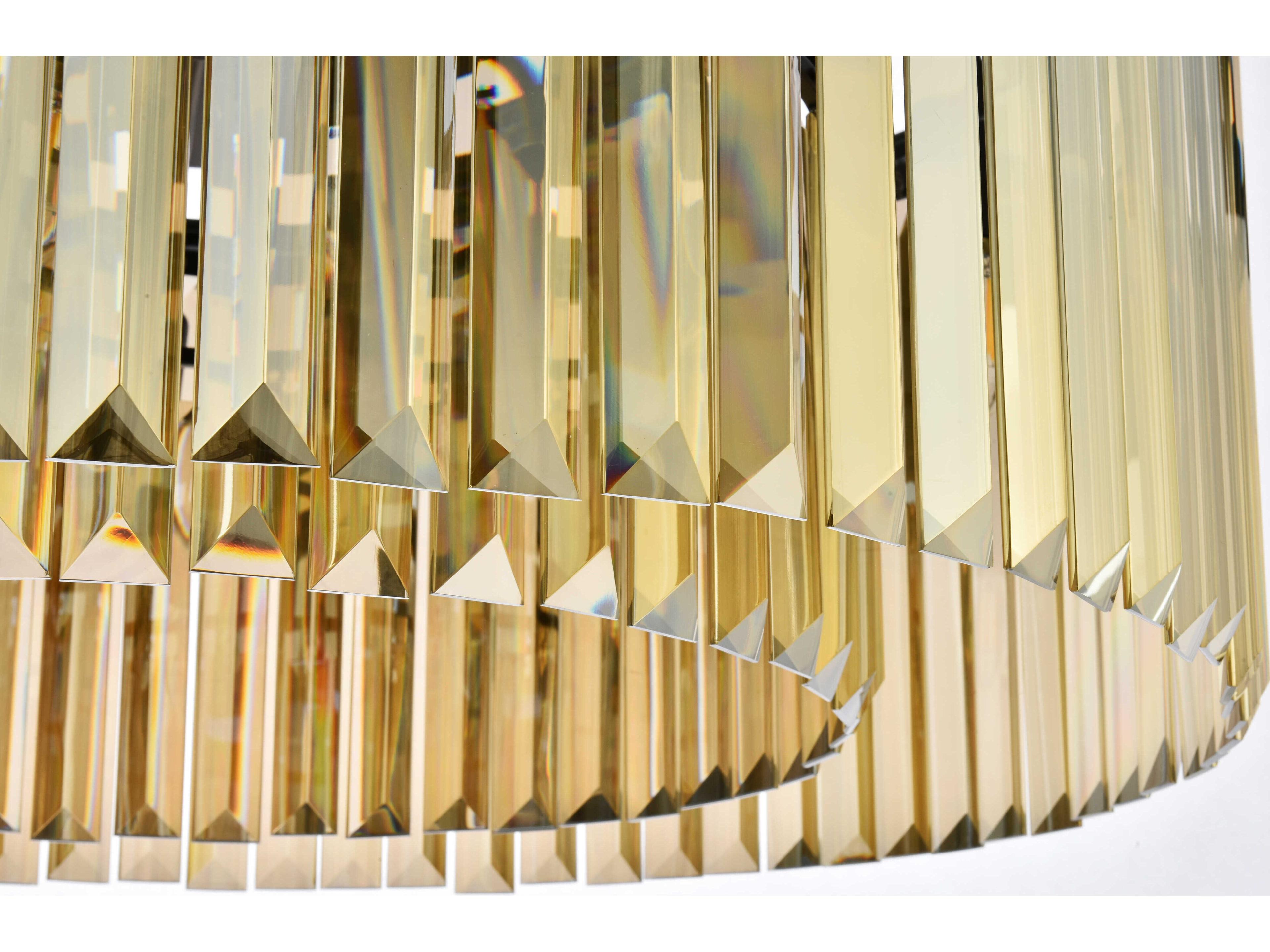 Elegant Lighting Sydney 8-Light Matte Black Gold Crystal Drum Pendant