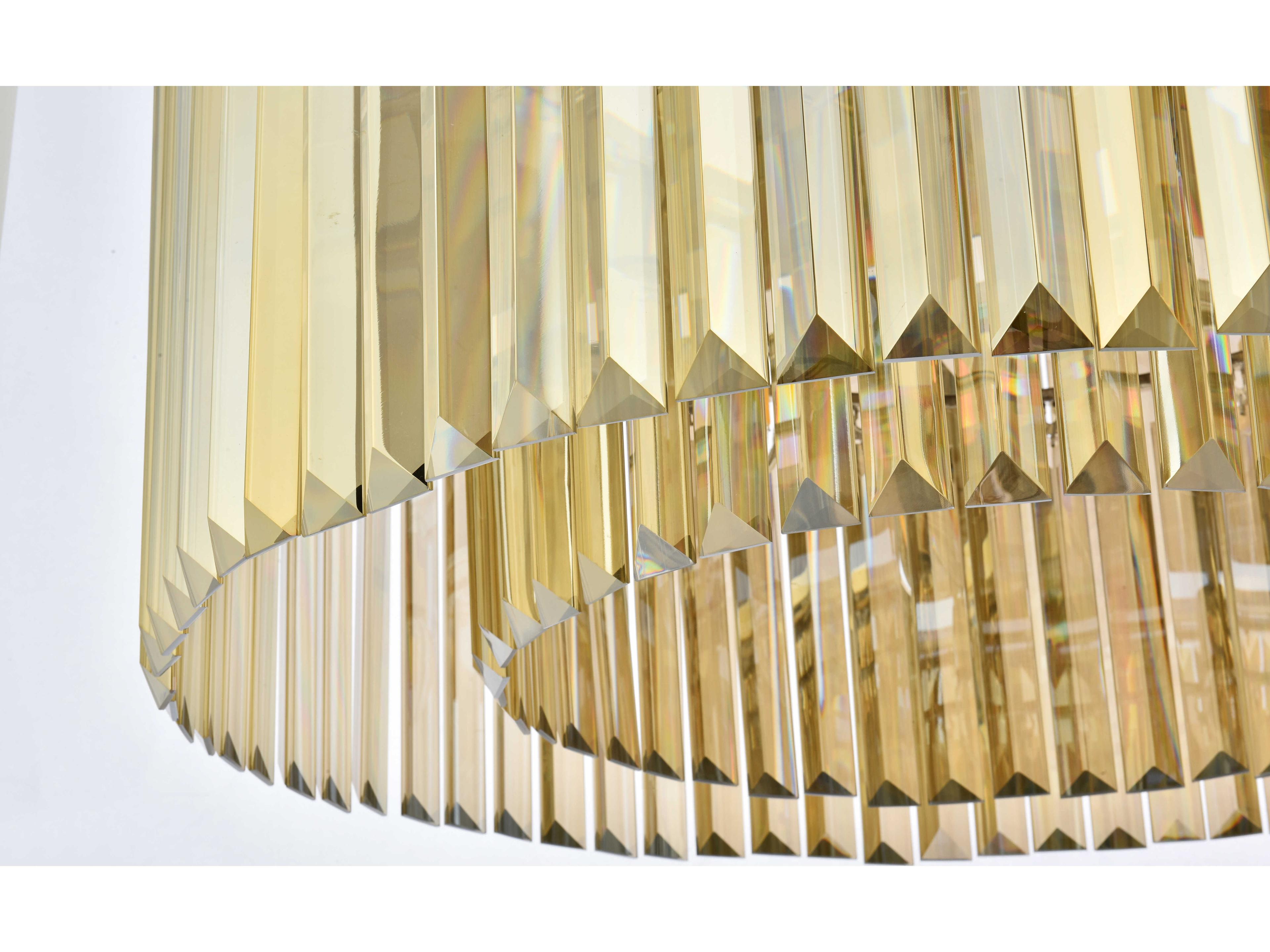 Elegant Lighting Sydney 8-Light Polished Nickel Gold Crystal Drum Pendant