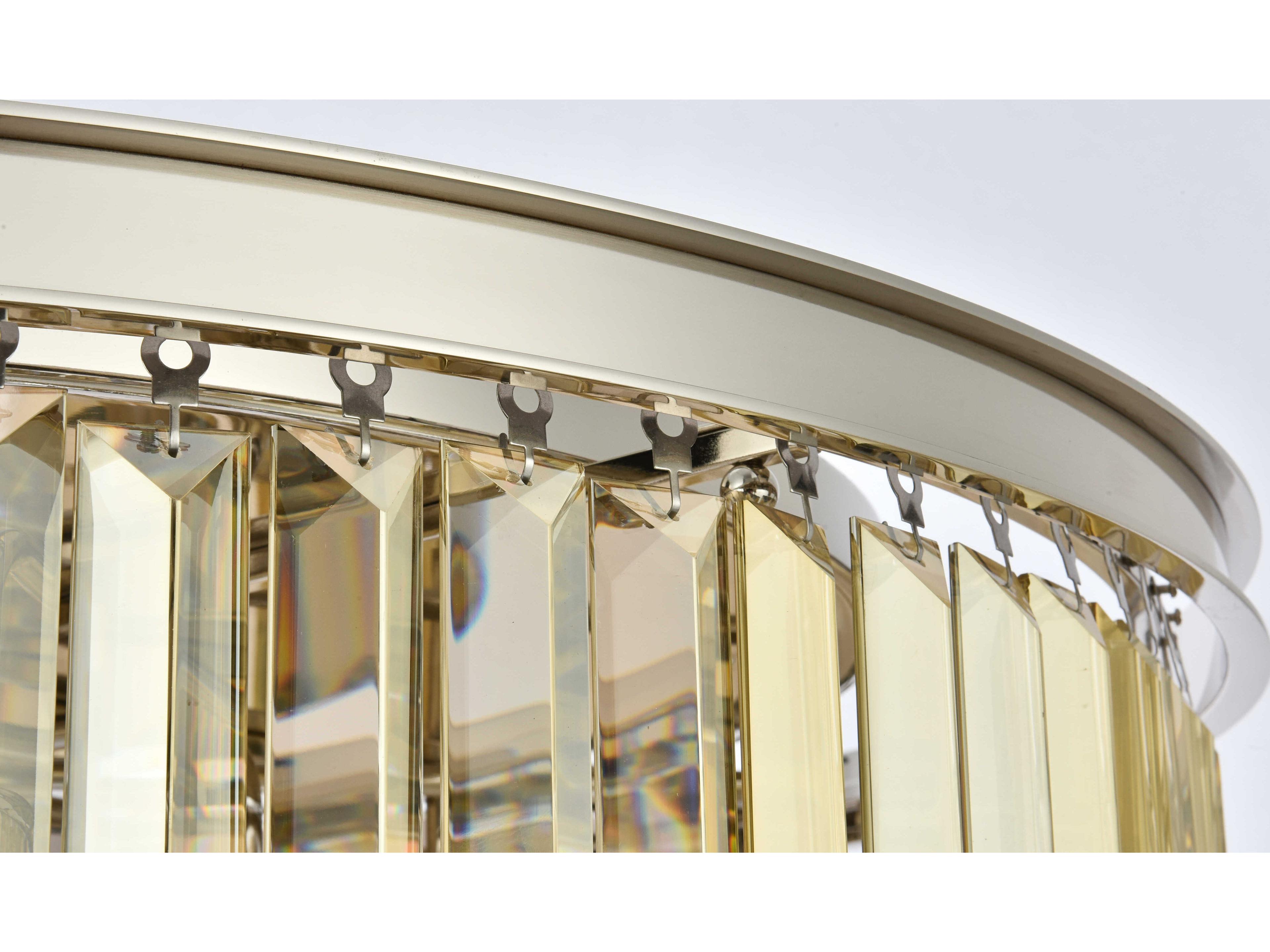 Elegant Lighting Sydney 8-Light Polished Nickel Gold Crystal Drum Pendant