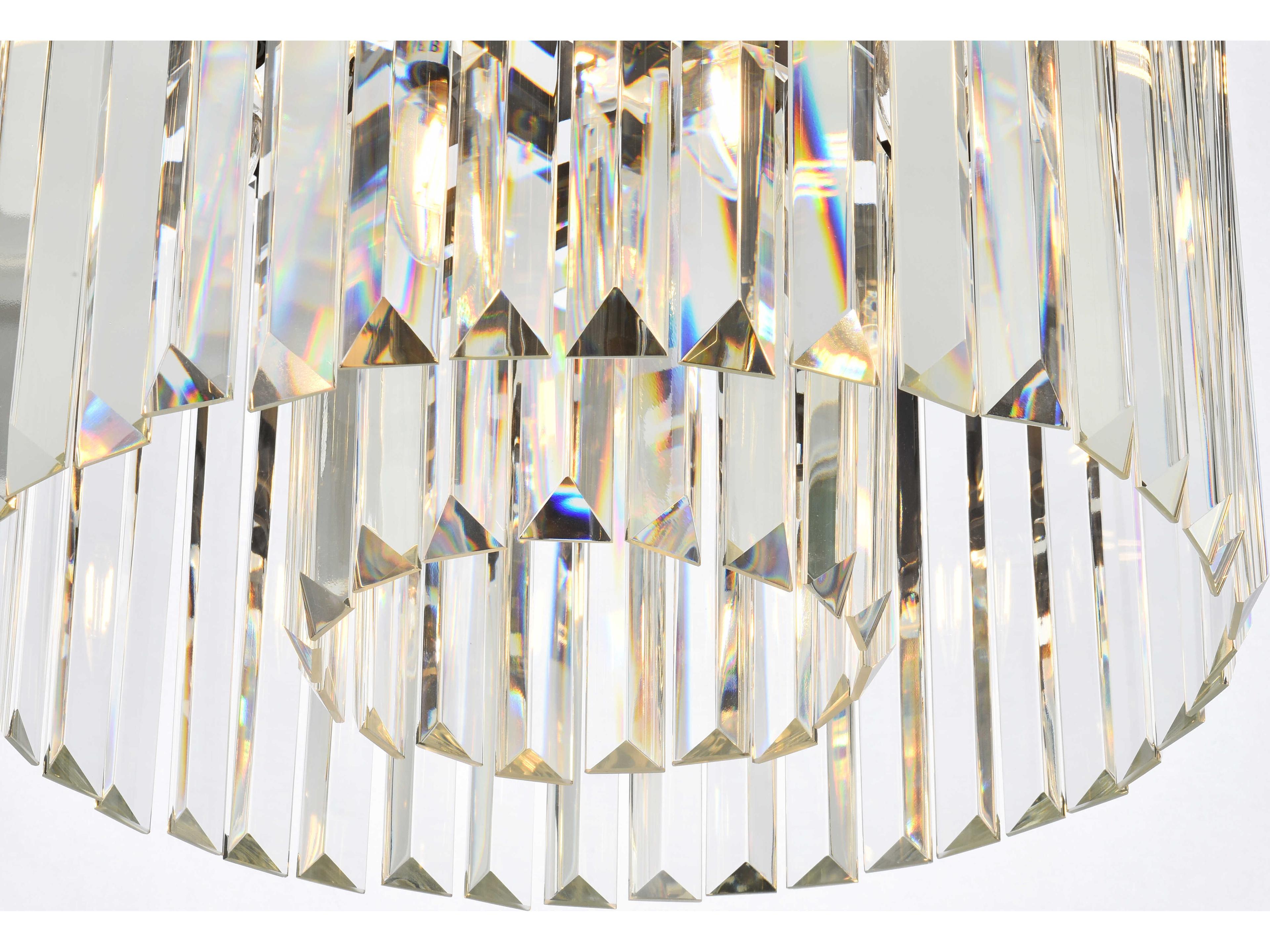 Elegant Lighting Sydney 6-Light Matte Black Clear Crystal Drum Flush Mount