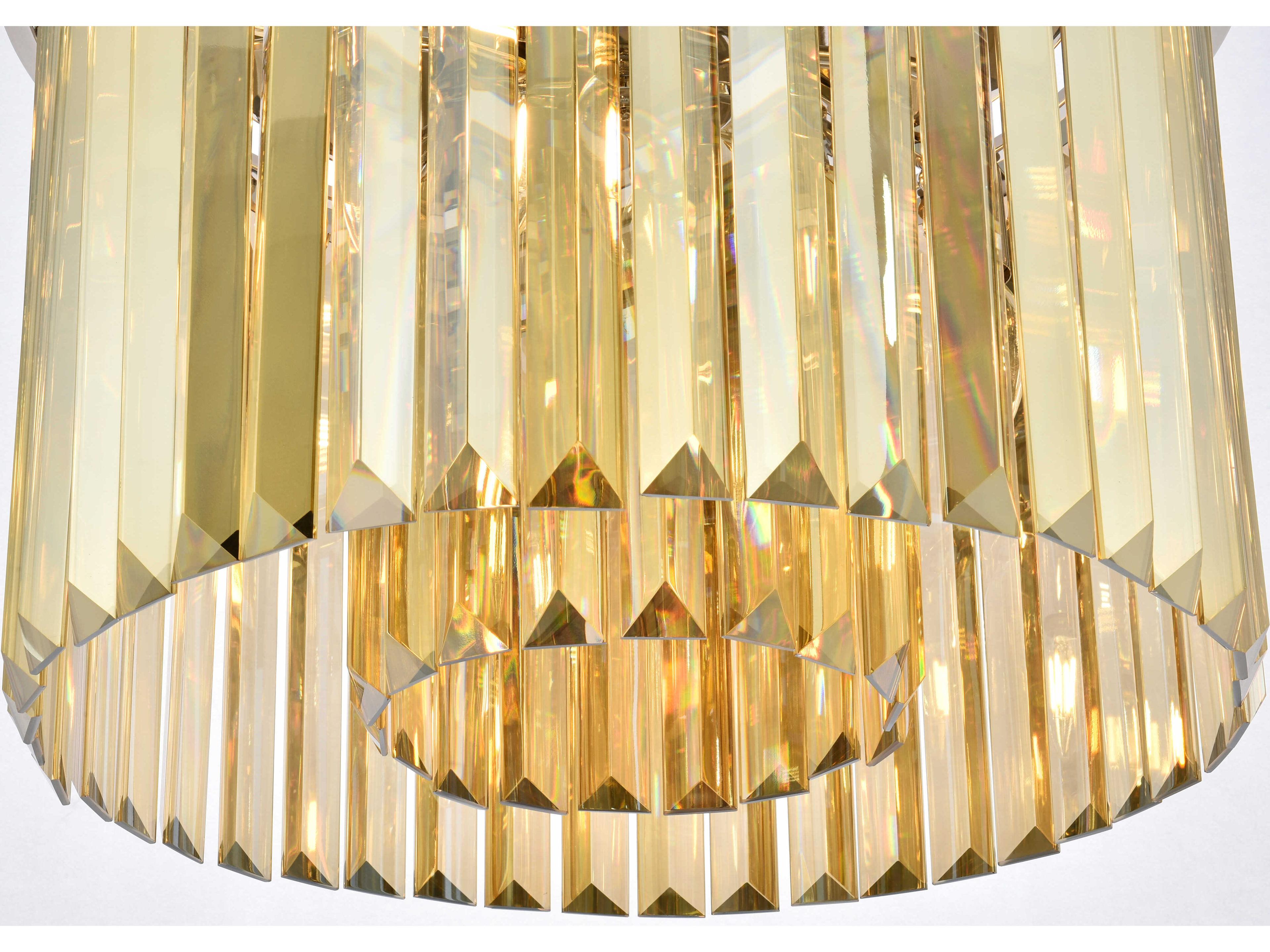 Elegant Lighting Sydney 6-Light Polished Nickel Gold Crystal Drum Flush Mount