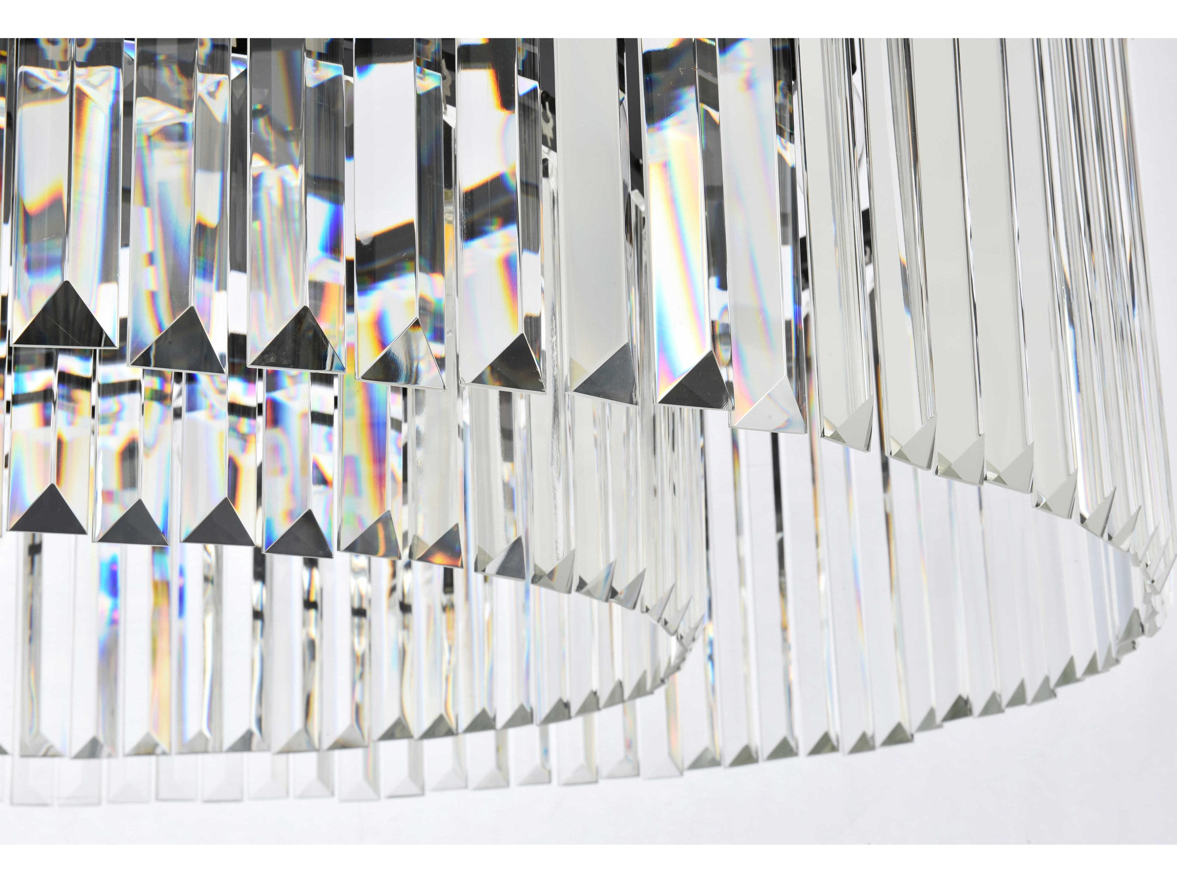 Elegant Lighting Sydney 10-Light Matte Black Clear Crystal Drum Pendant