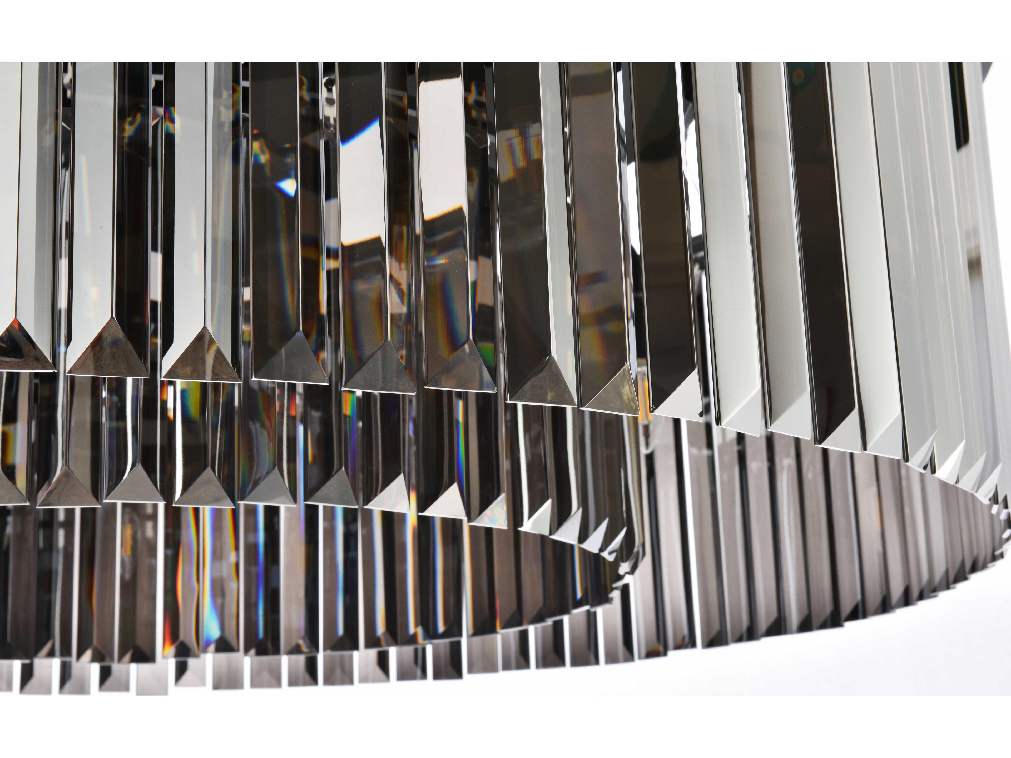 Elegant Lighting Sydney 10-Light Matte Black Silver Crystal Drum Pendant