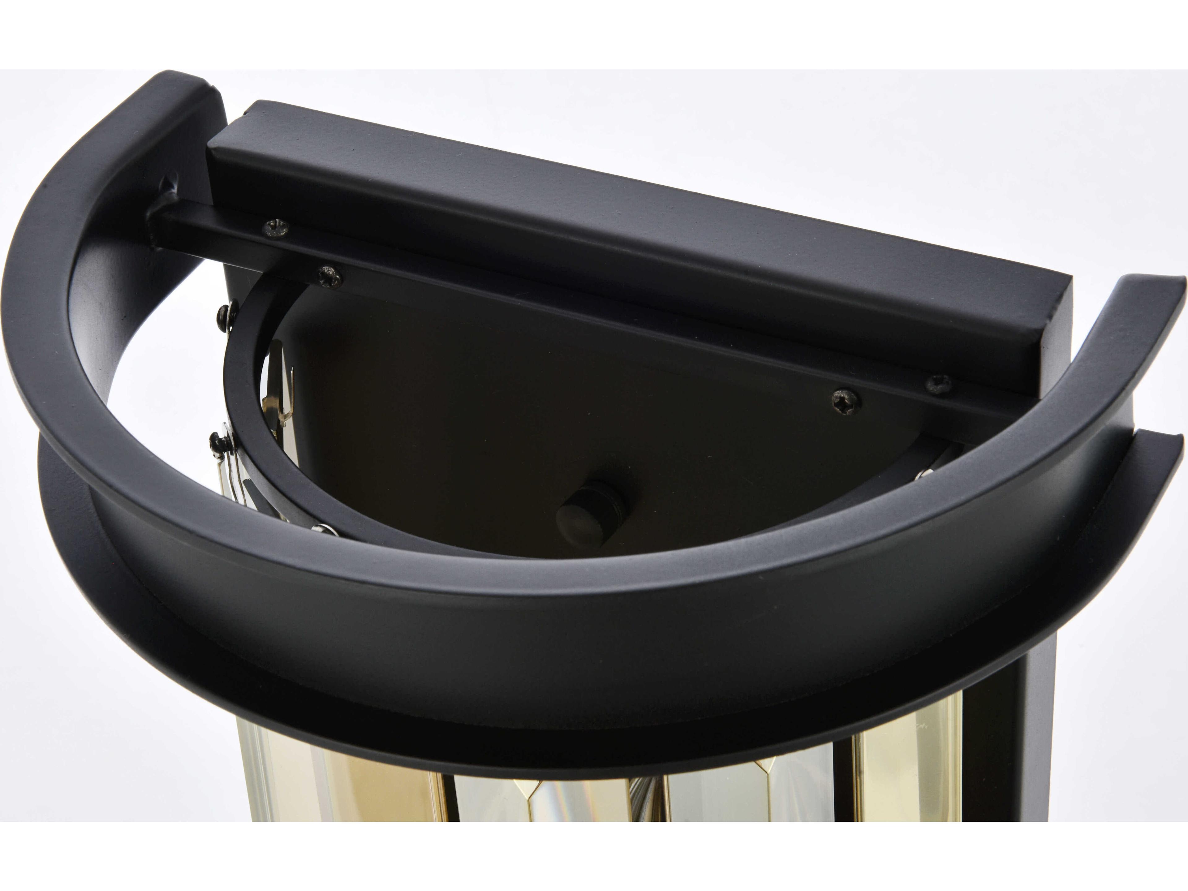 Elegant Lighting Sydney 2-Light Matte Black Gold Crystal Wall Sconce
