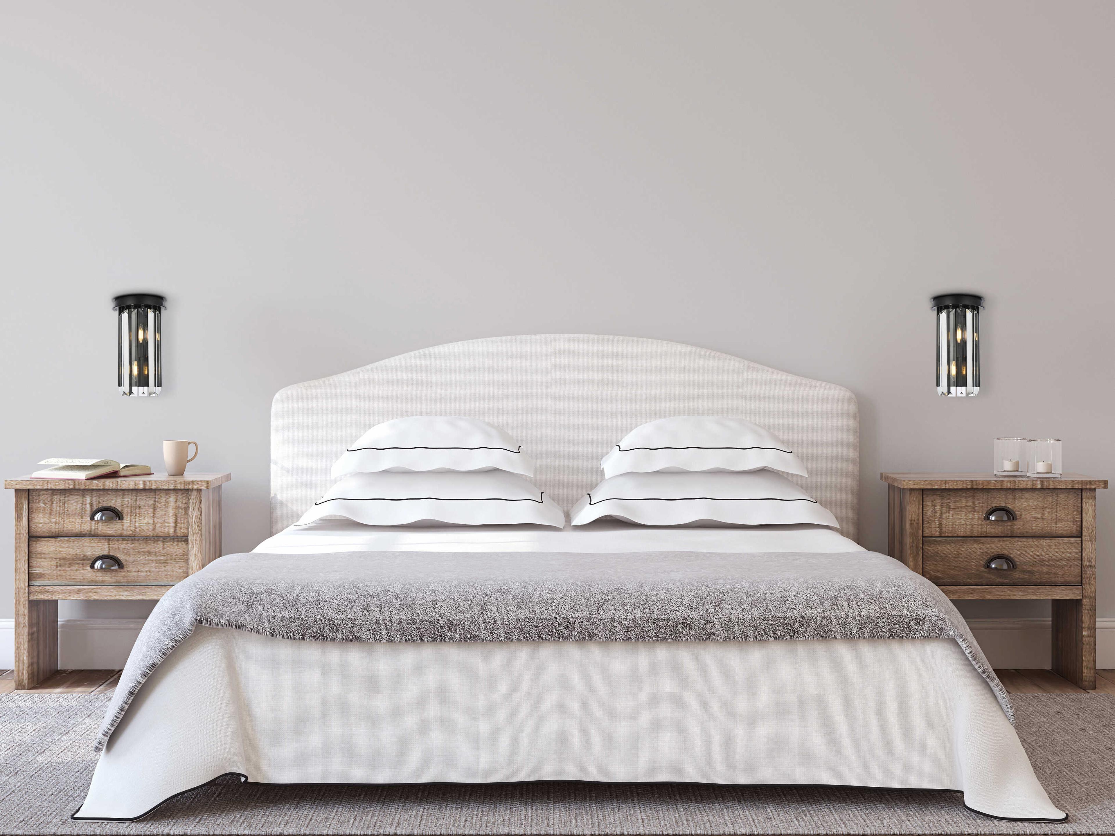 Elegant Lighting Sydney 2-Light Matte Black Silver Crystal Wall Sconce