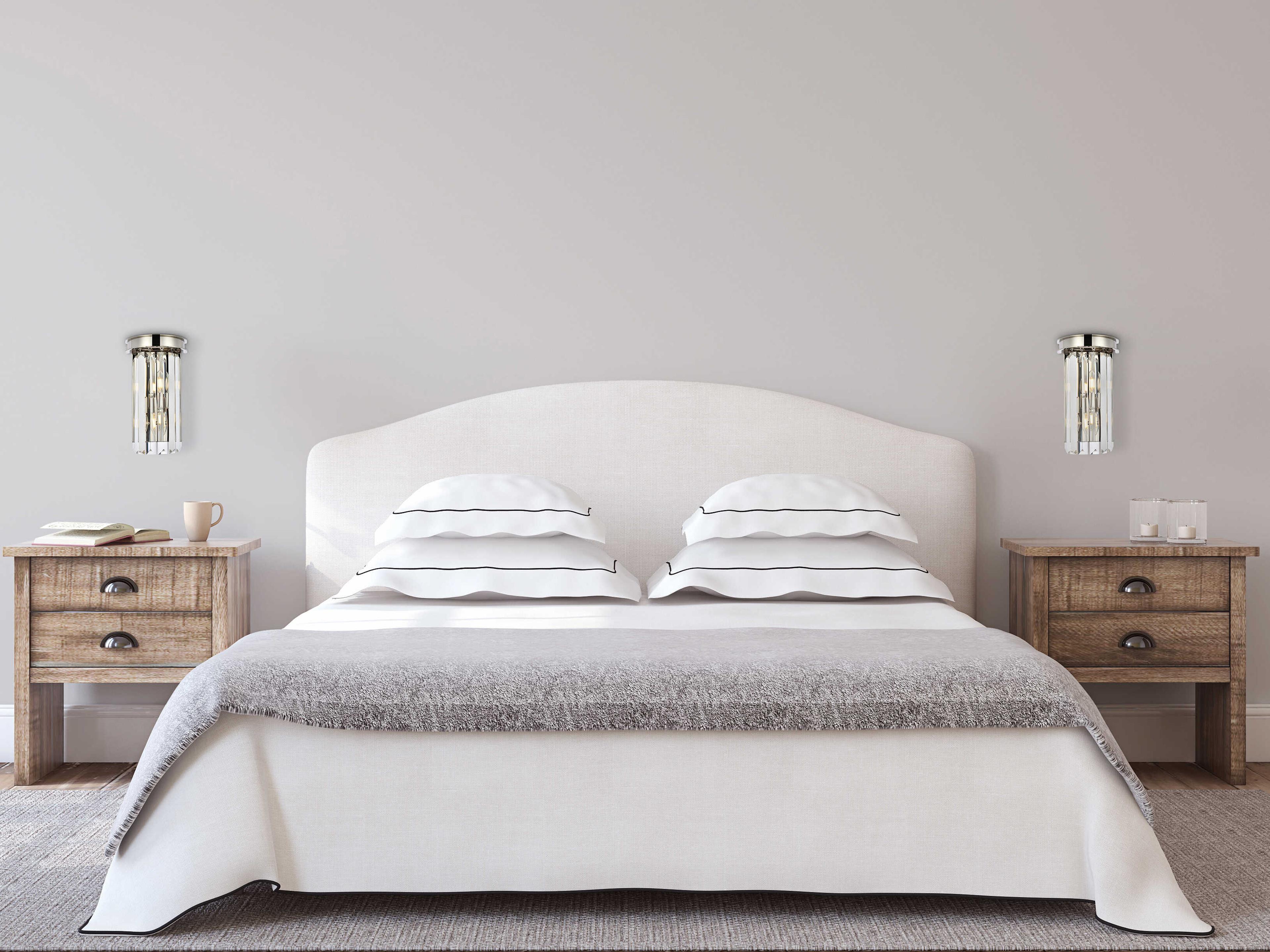 Elegant Lighting Sydney 2-Light Polished Nickel Clear Crystal Wall Sconce