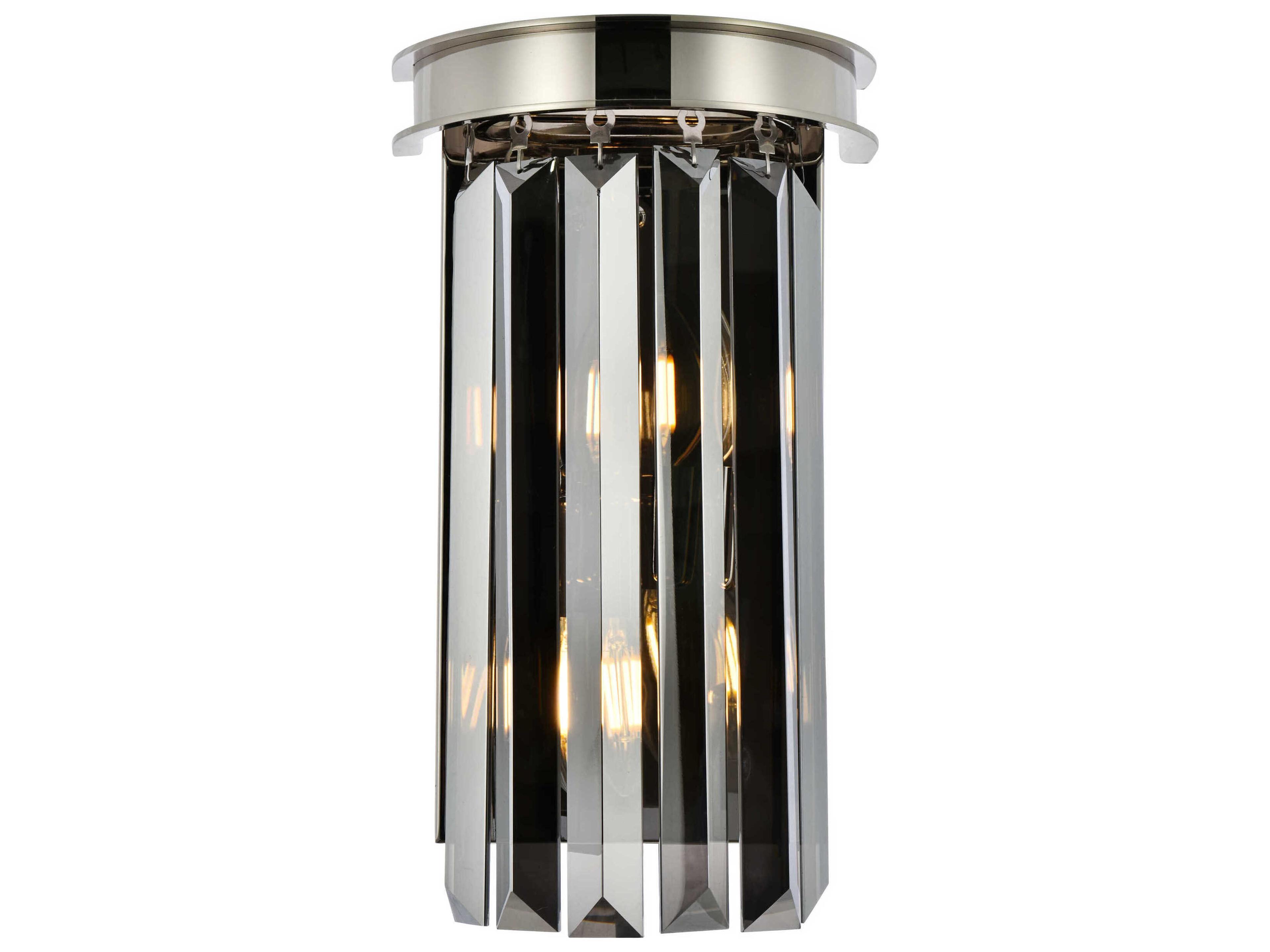Sydney 2-Light Polished Nickel Crystal Wall Sconce