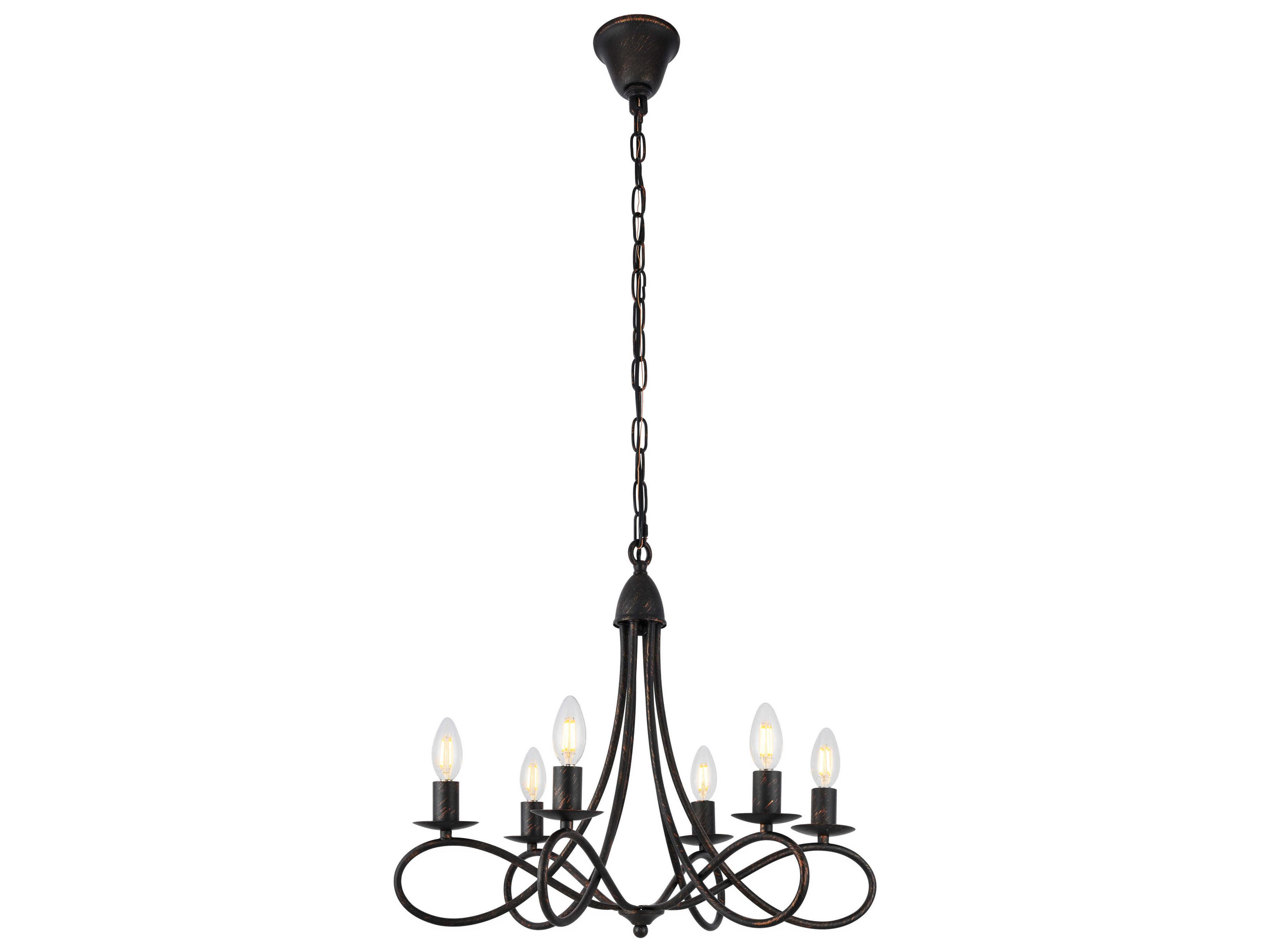 Lyndon 6 -light Dark Bronze Candelabra Chandelier