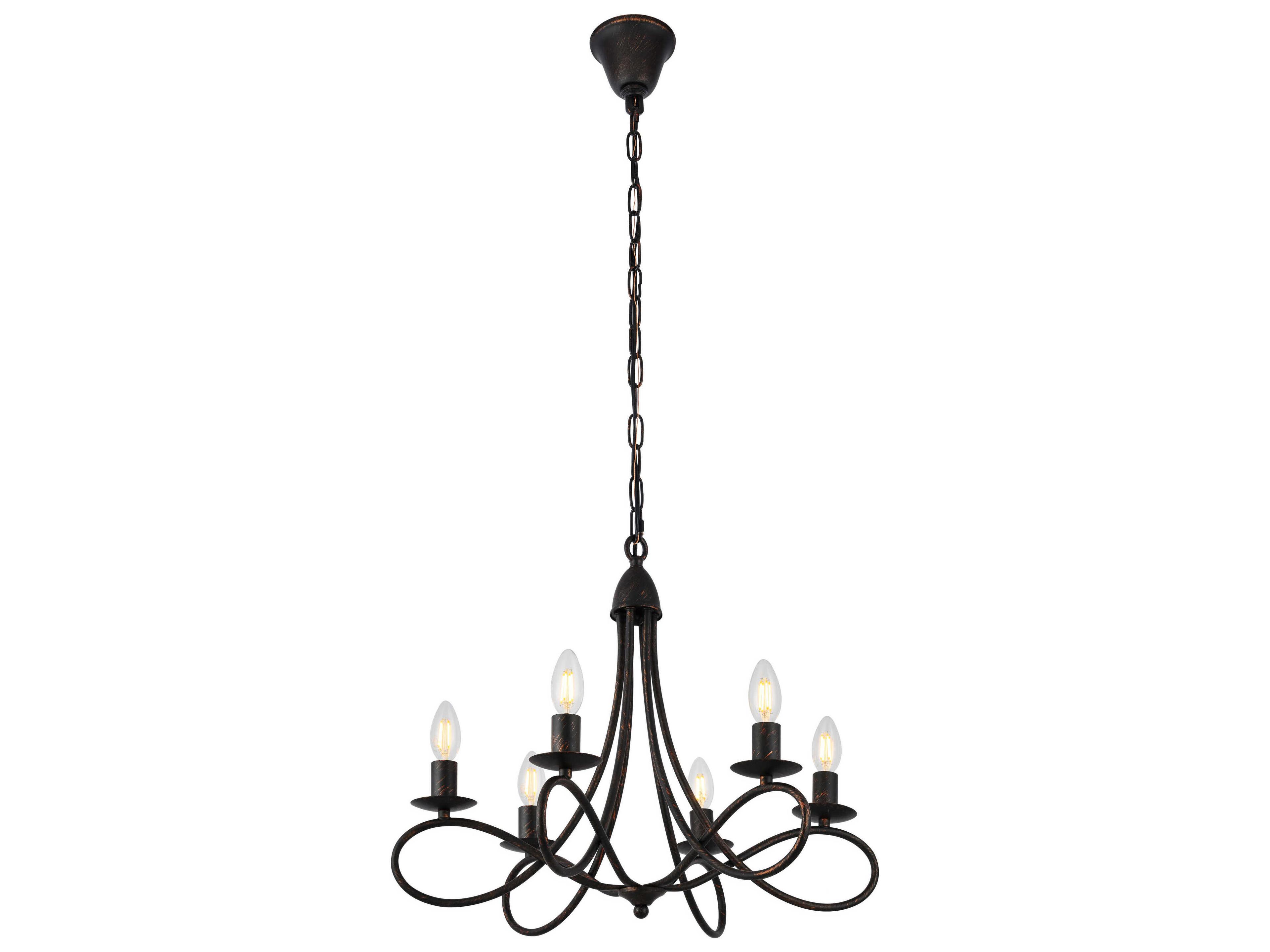 Elegant Lighting Lyndon 6 -light Dark Bronze Candelabra Chandelier