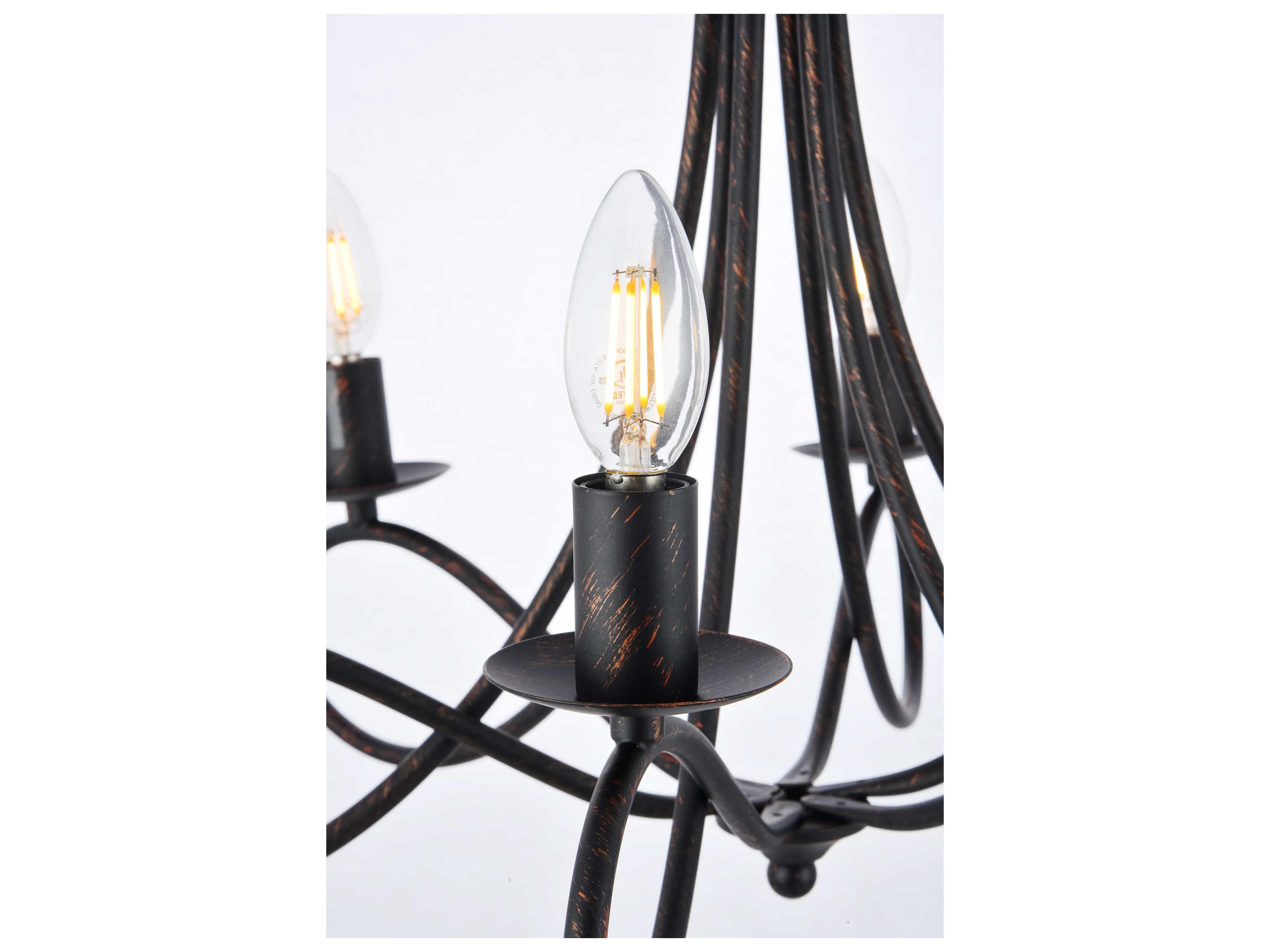 Elegant Lighting Lyndon 6 -light Dark Bronze Candelabra Chandelier