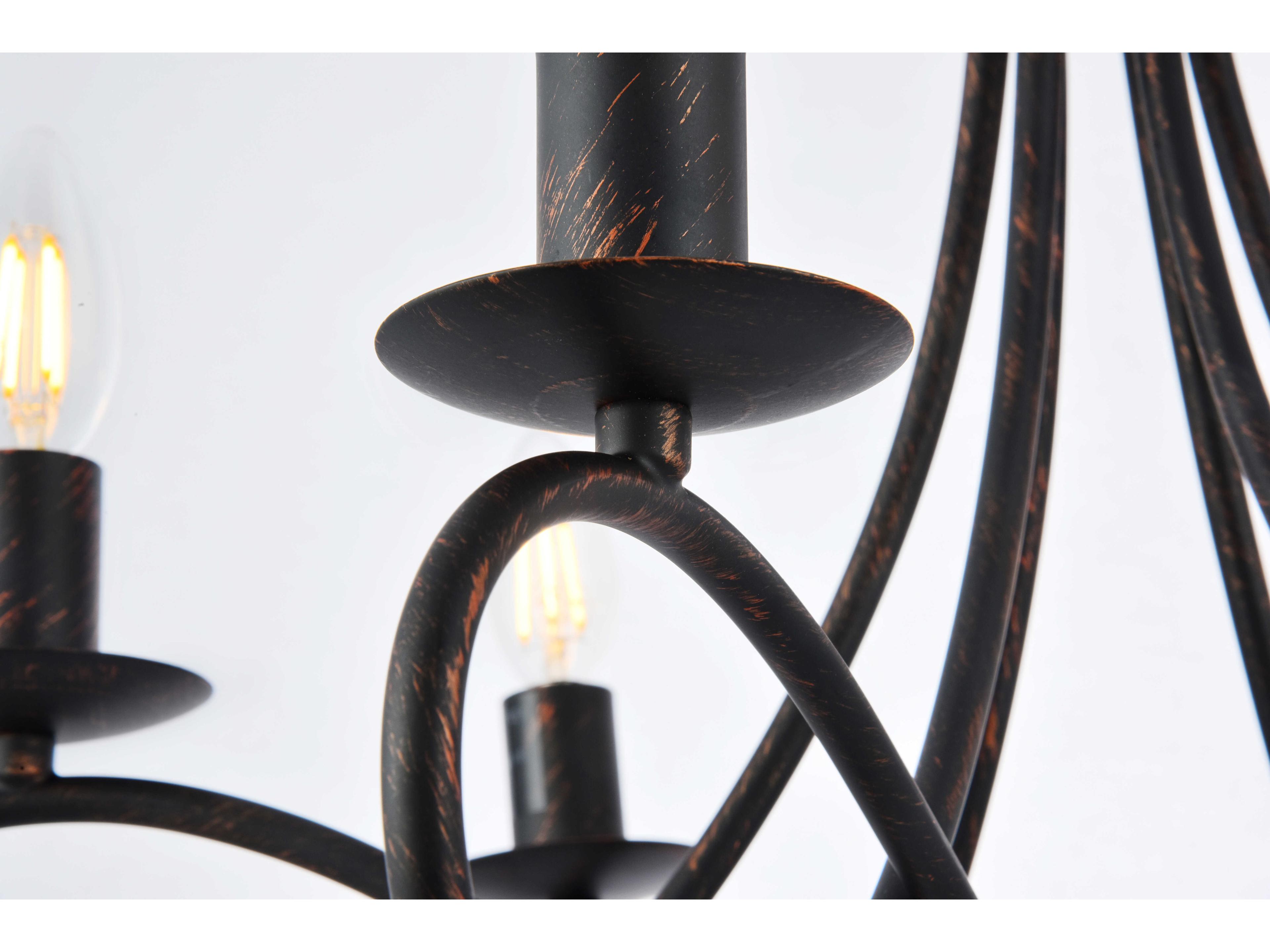 Elegant Lighting Lyndon 6 -light Dark Bronze Candelabra Chandelier