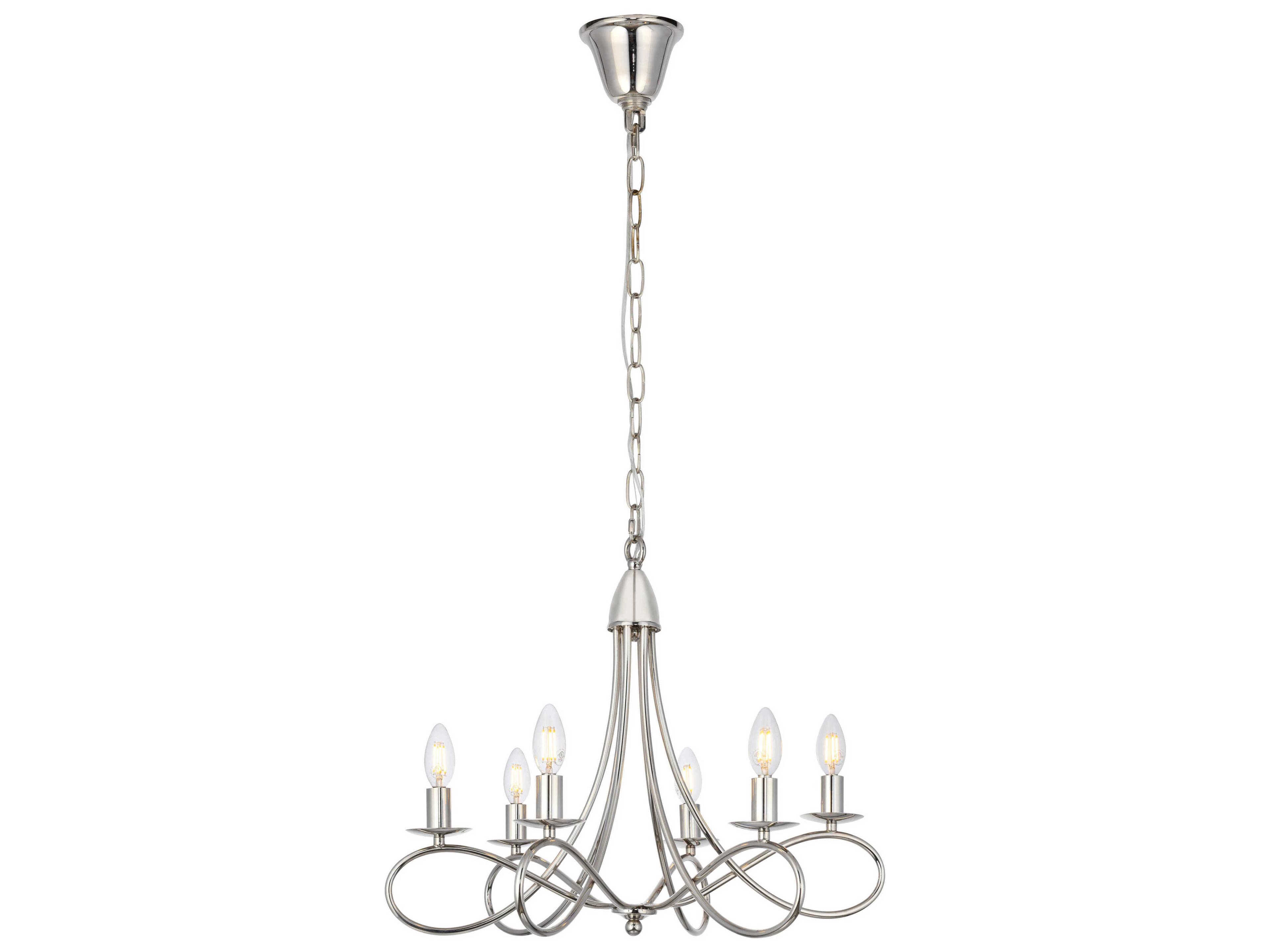 Lyndon 6 -light Polished Nickel Candelabra Chandelier