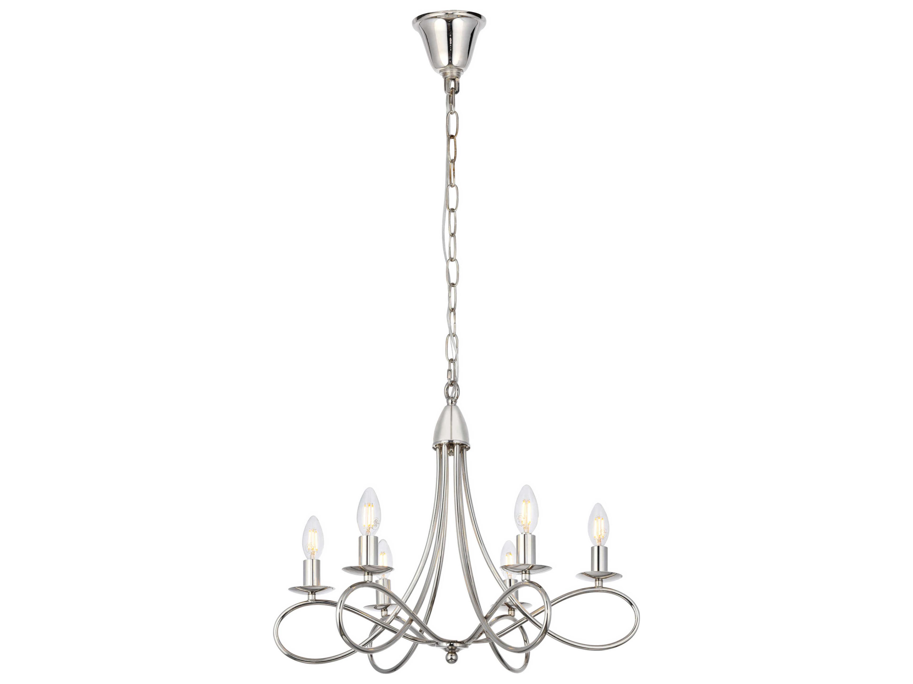 Elegant Lighting Lyndon 6 -light Polished Nickel Candelabra Chandelier