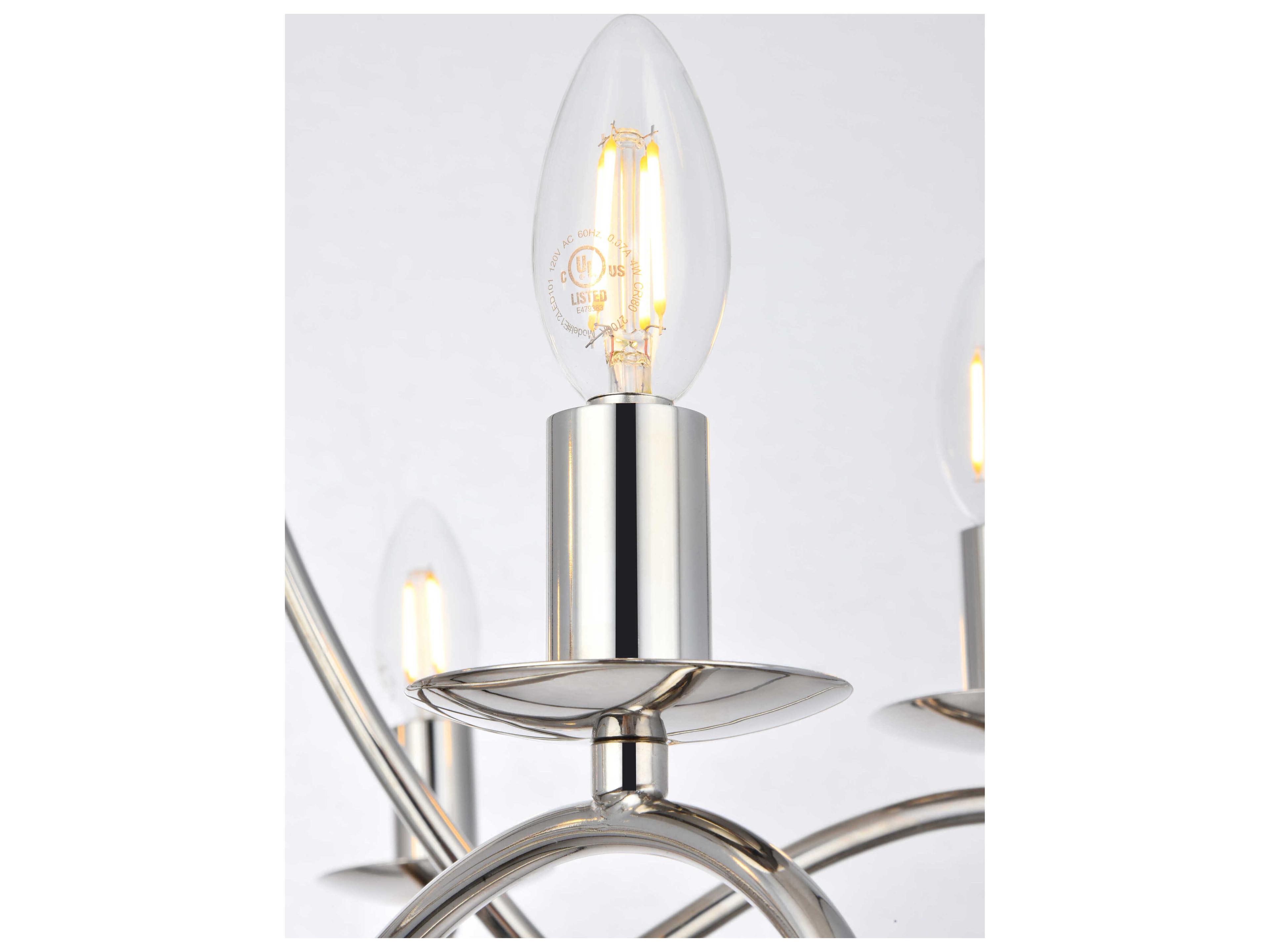 Elegant Lighting Lyndon 6 -light Polished Nickel Candelabra Chandelier