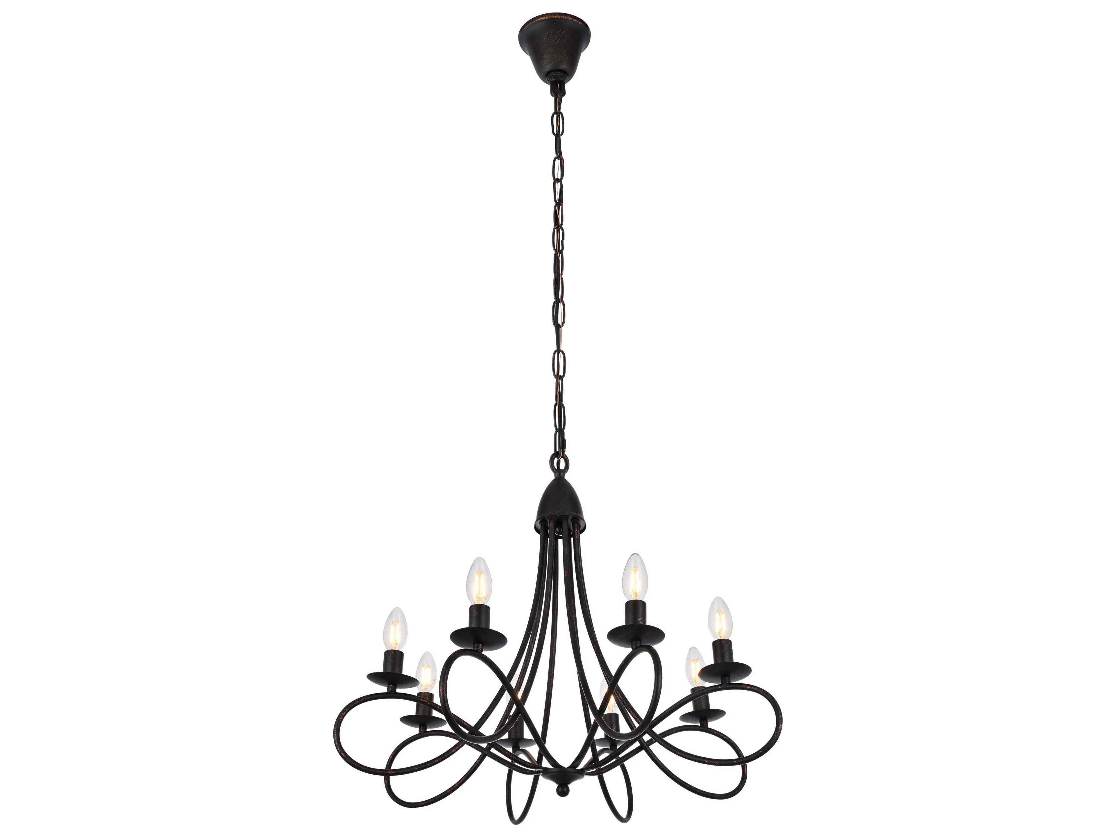 Elegant Lighting Lyndon 8-Light Dark Bronze Candelabra Chandelier