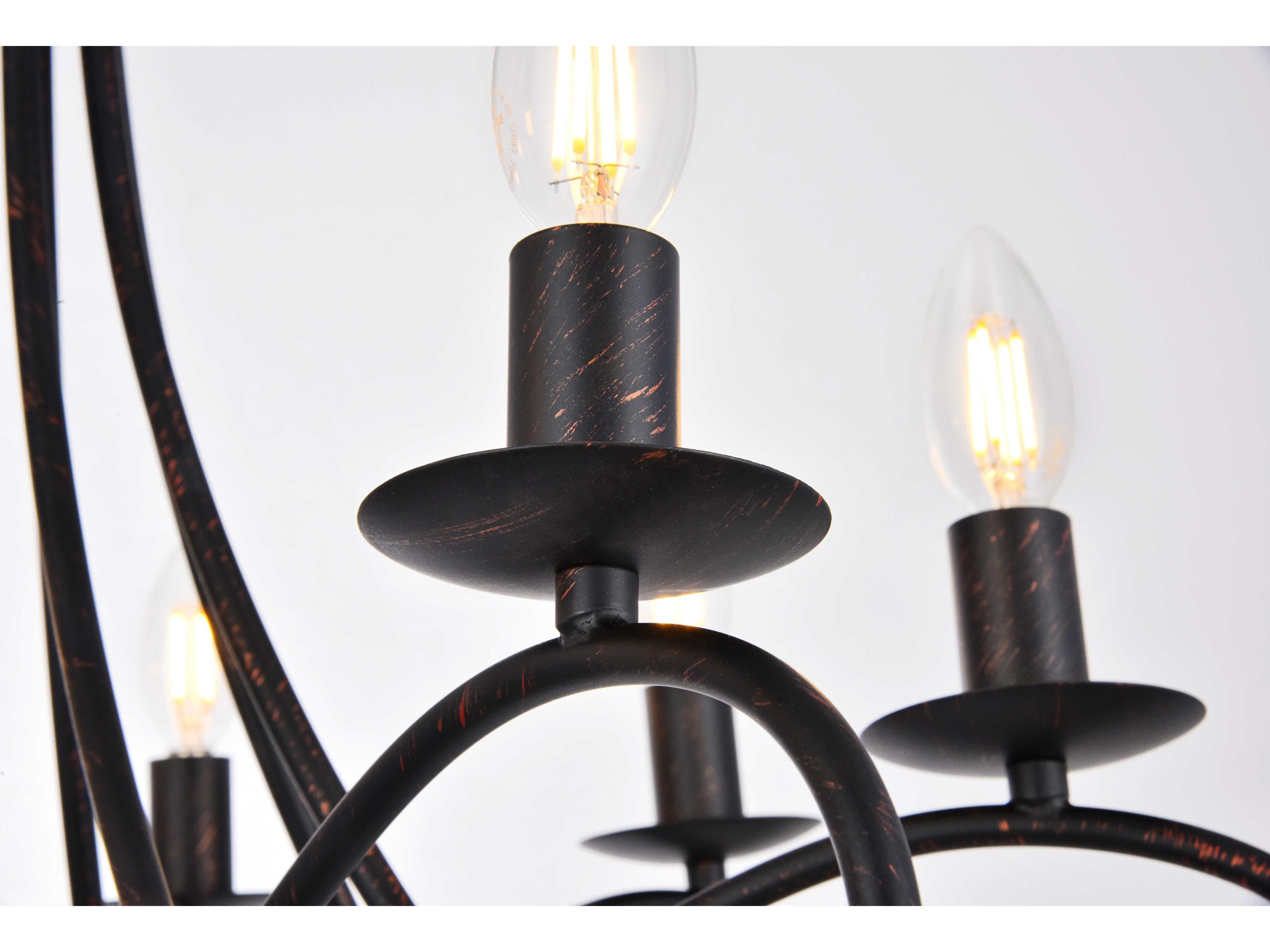 Elegant Lighting Lyndon 8-Light Dark Bronze Candelabra Chandelier