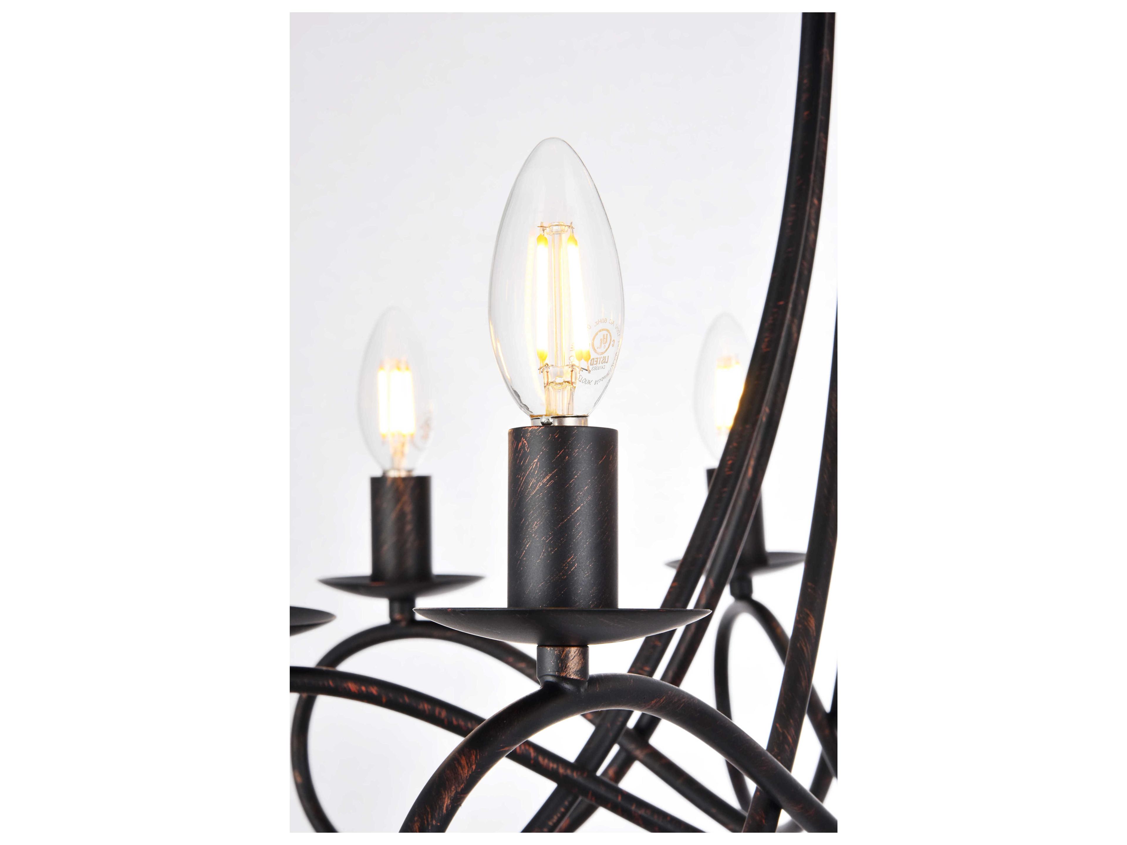 Elegant Lighting Lyndon 8-Light Dark Bronze Candelabra Chandelier