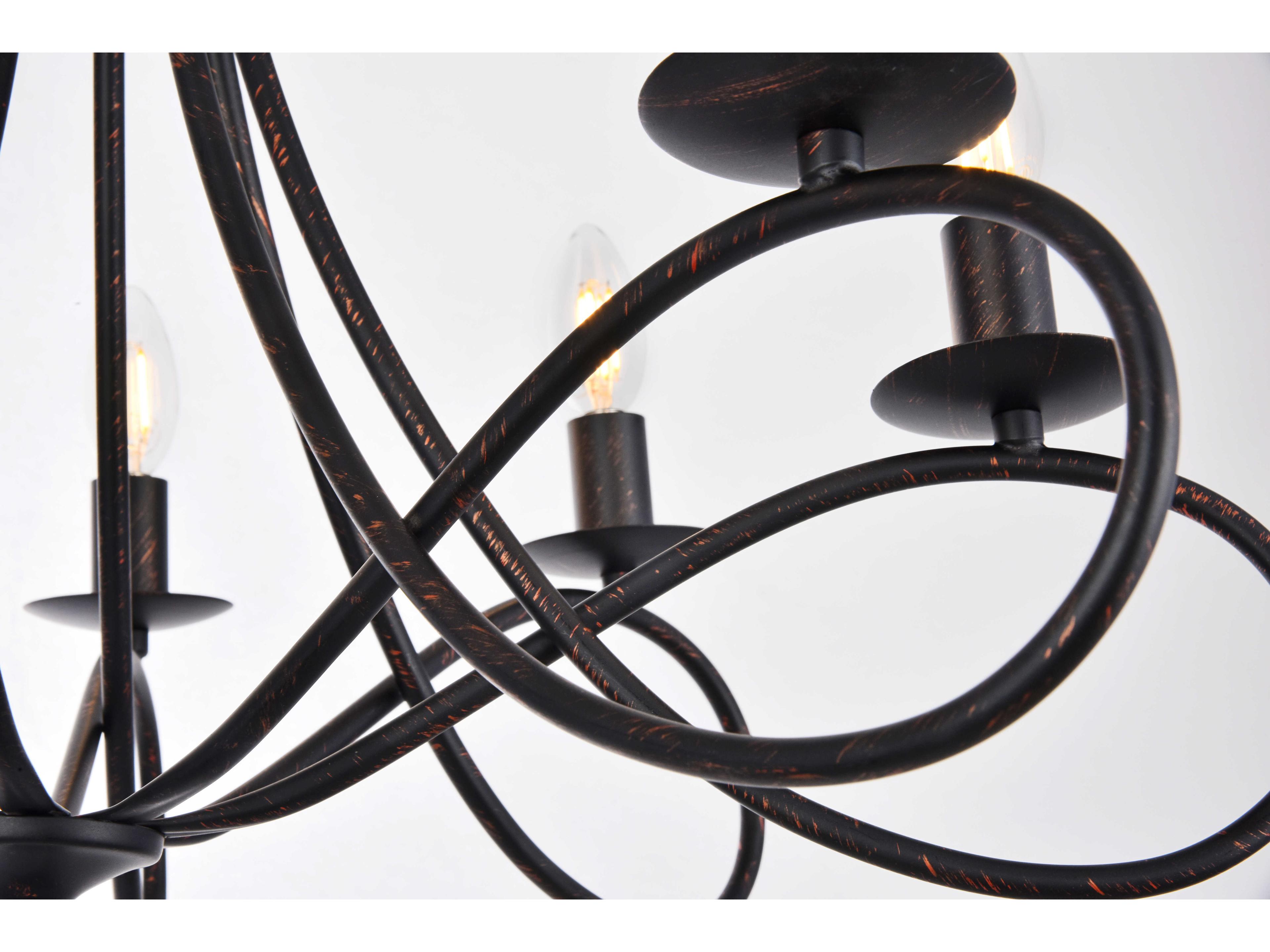 Elegant Lighting Lyndon 8-Light Dark Bronze Candelabra Chandelier