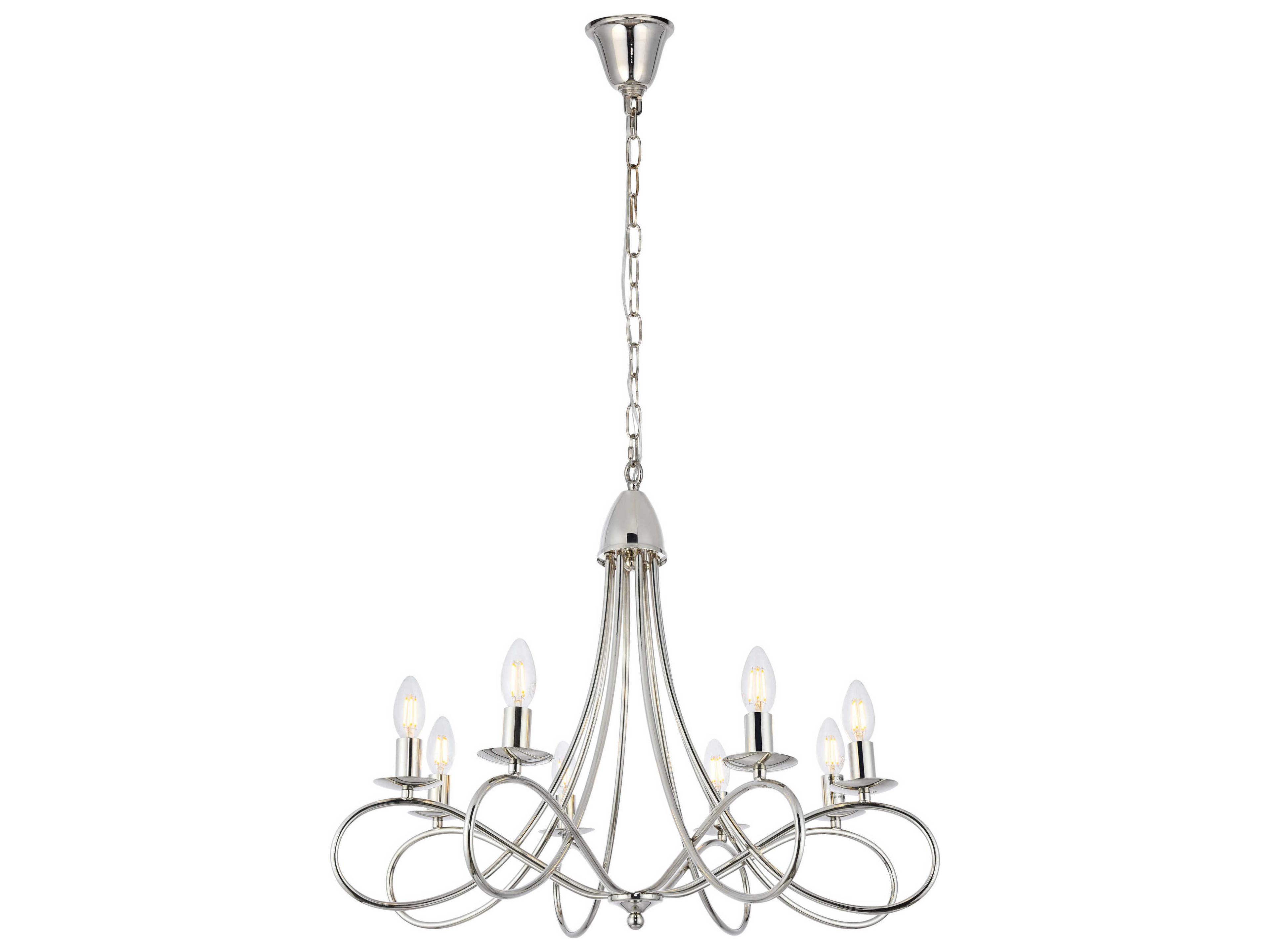 Elegant Lighting Lyndon 8-Light Polished Nickel Candelabra Chandelier