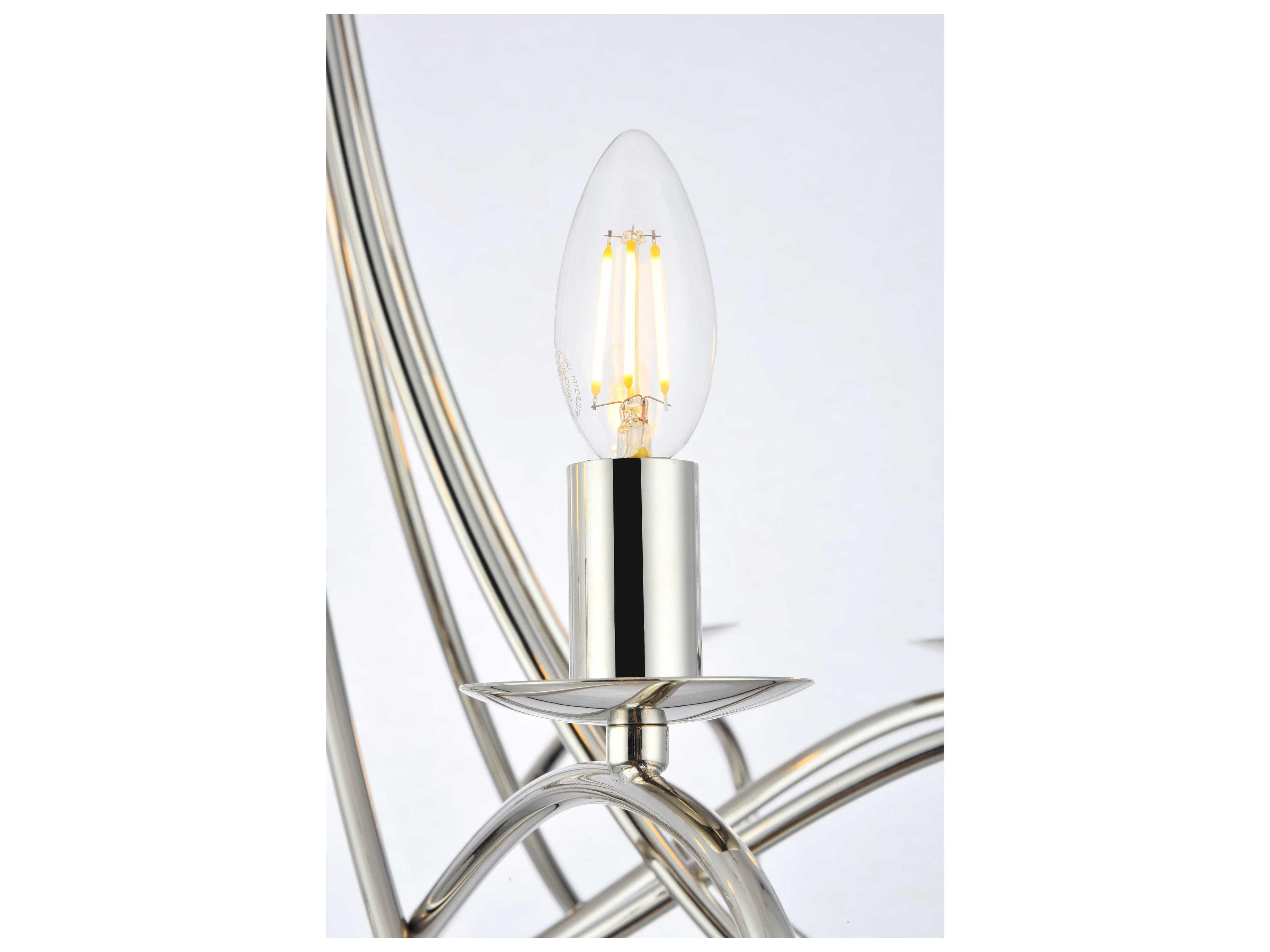 Elegant Lighting Lyndon 8-Light Polished Nickel Candelabra Chandelier