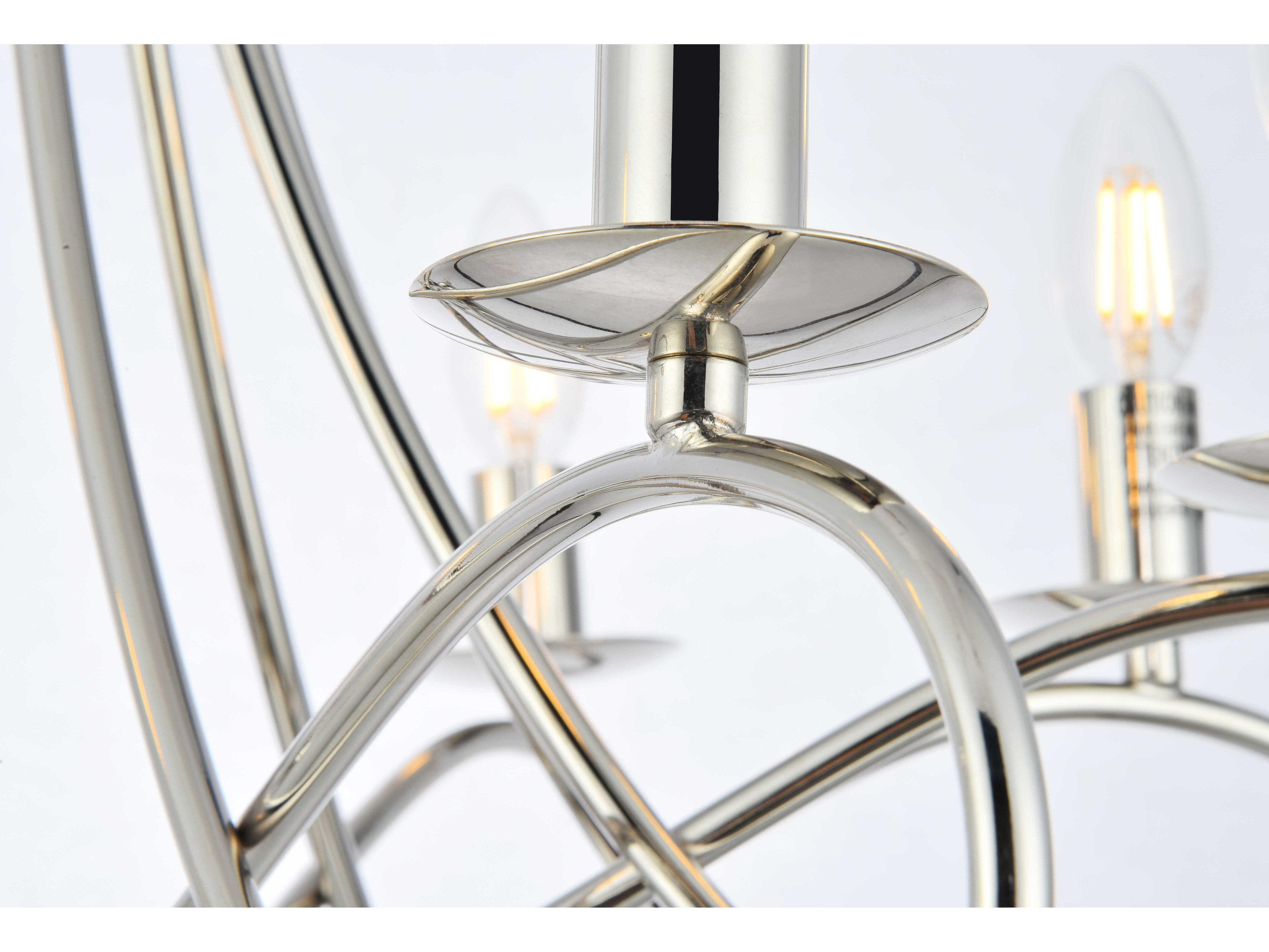 Elegant Lighting Lyndon 8-Light Polished Nickel Candelabra Chandelier