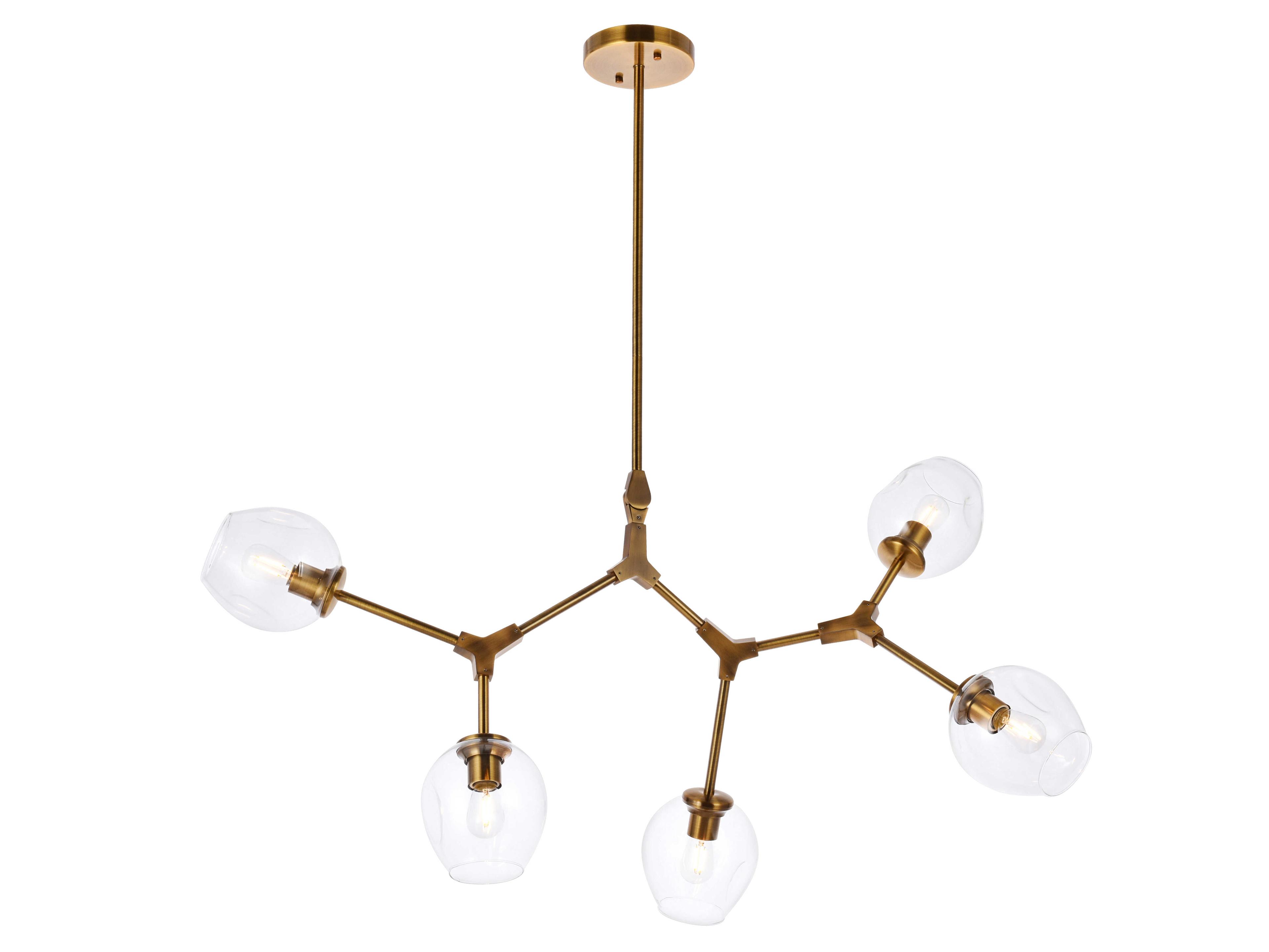 Cavoli 5-Light Brass And Clear Glass Chandelier