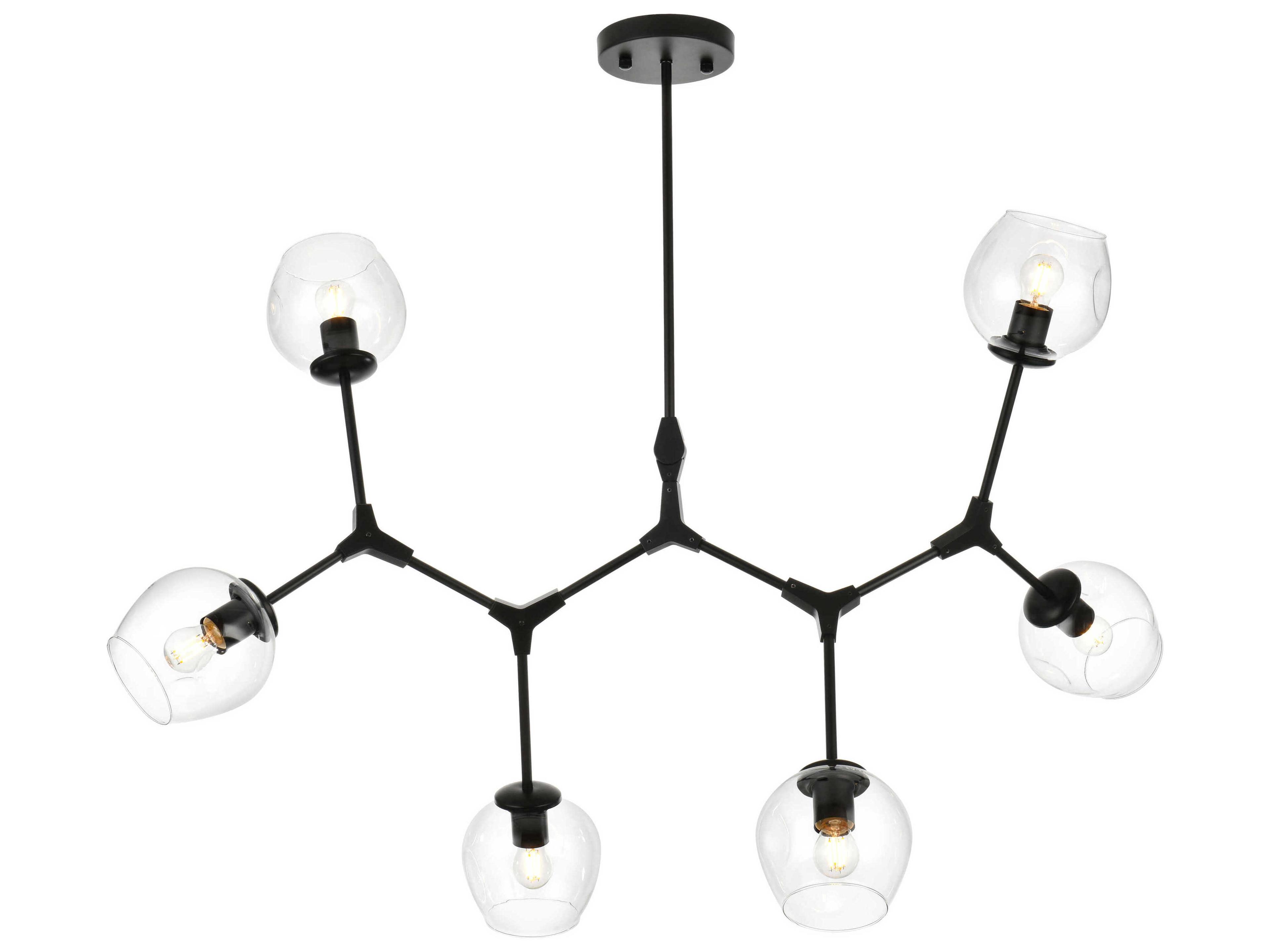 Cavoli 6-Light Black Globe Chandelier