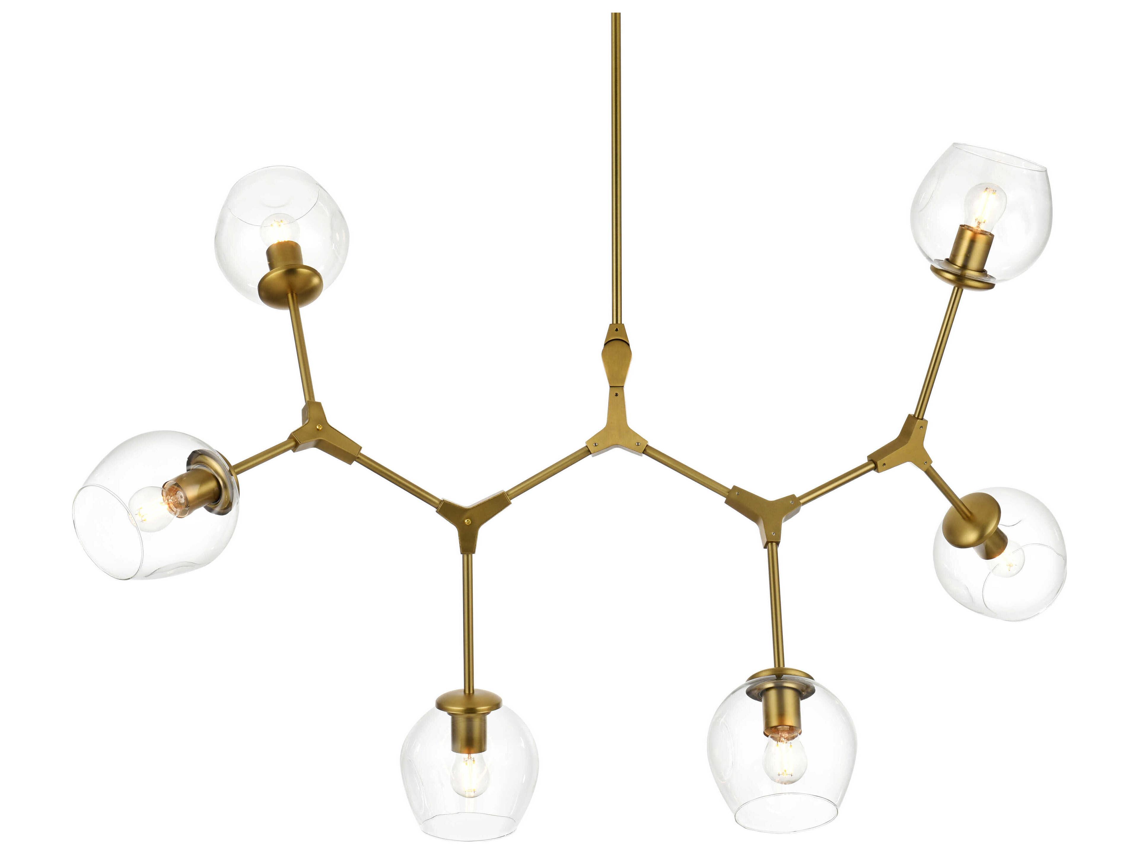 Elegant Lighting Cavoli 6-Light Brass Globe Chandelier