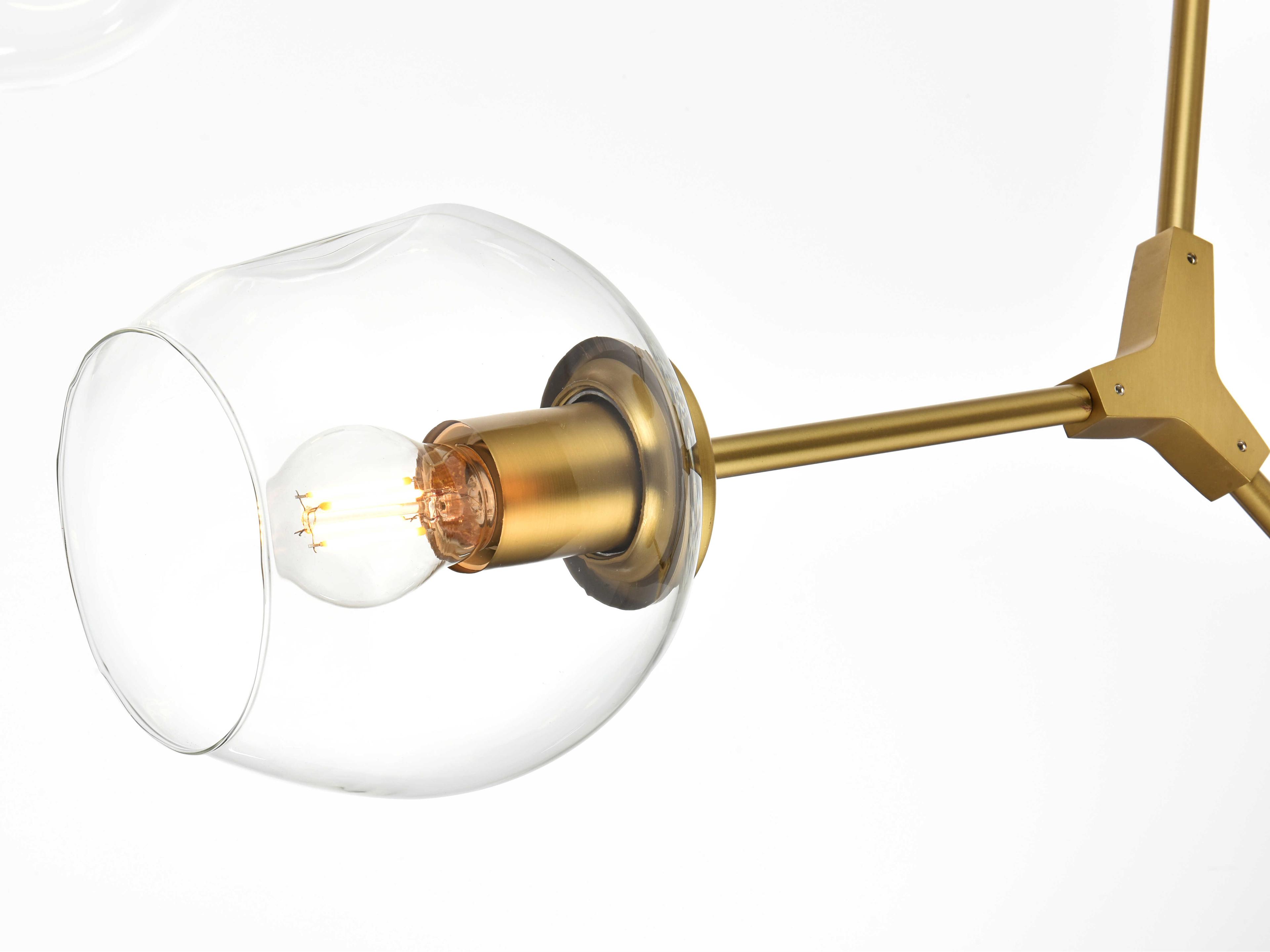 Elegant Lighting Cavoli 6-Light Brass Globe Chandelier