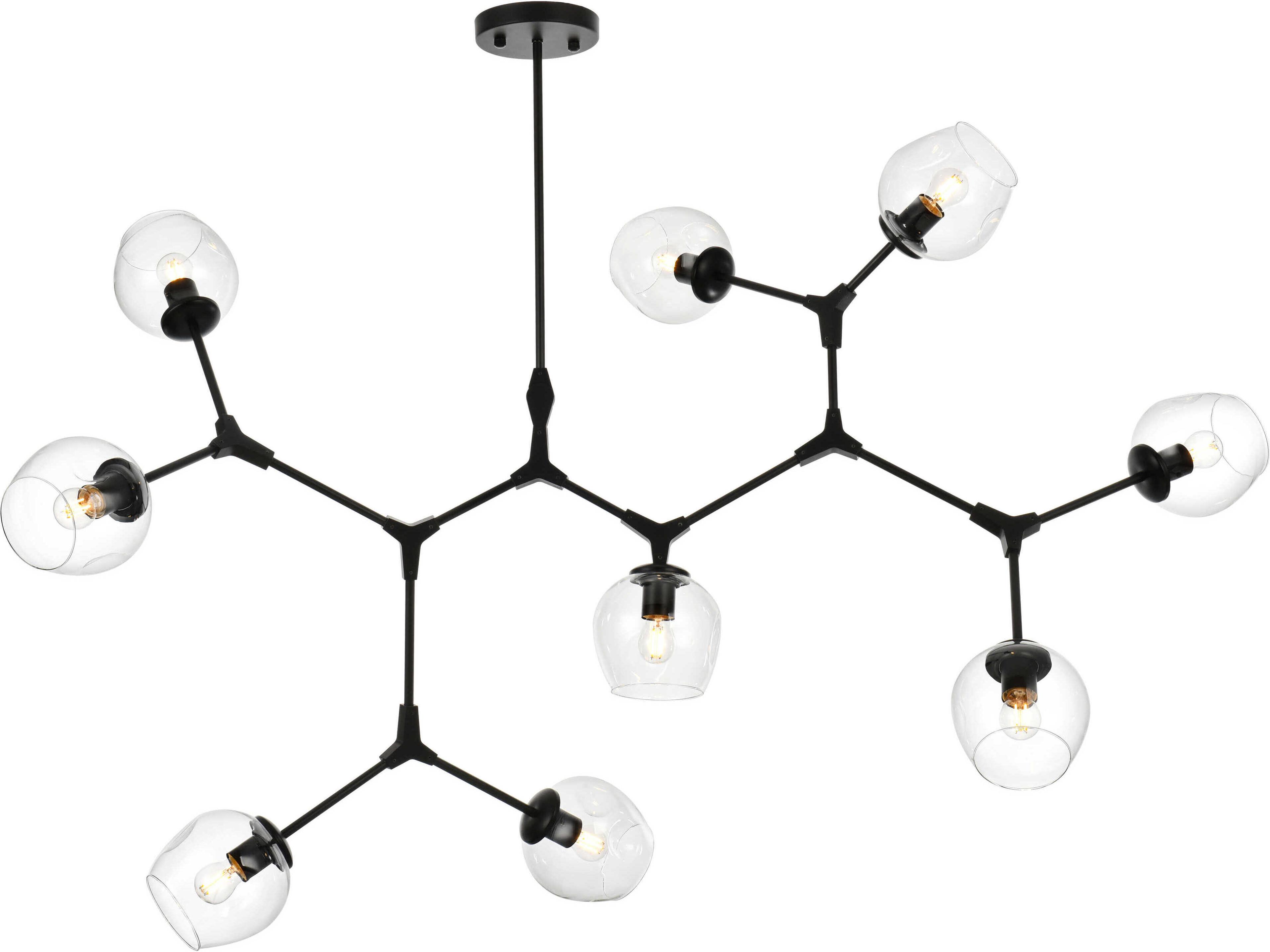 Cavoli 9-Light Black Globe Chandelier
