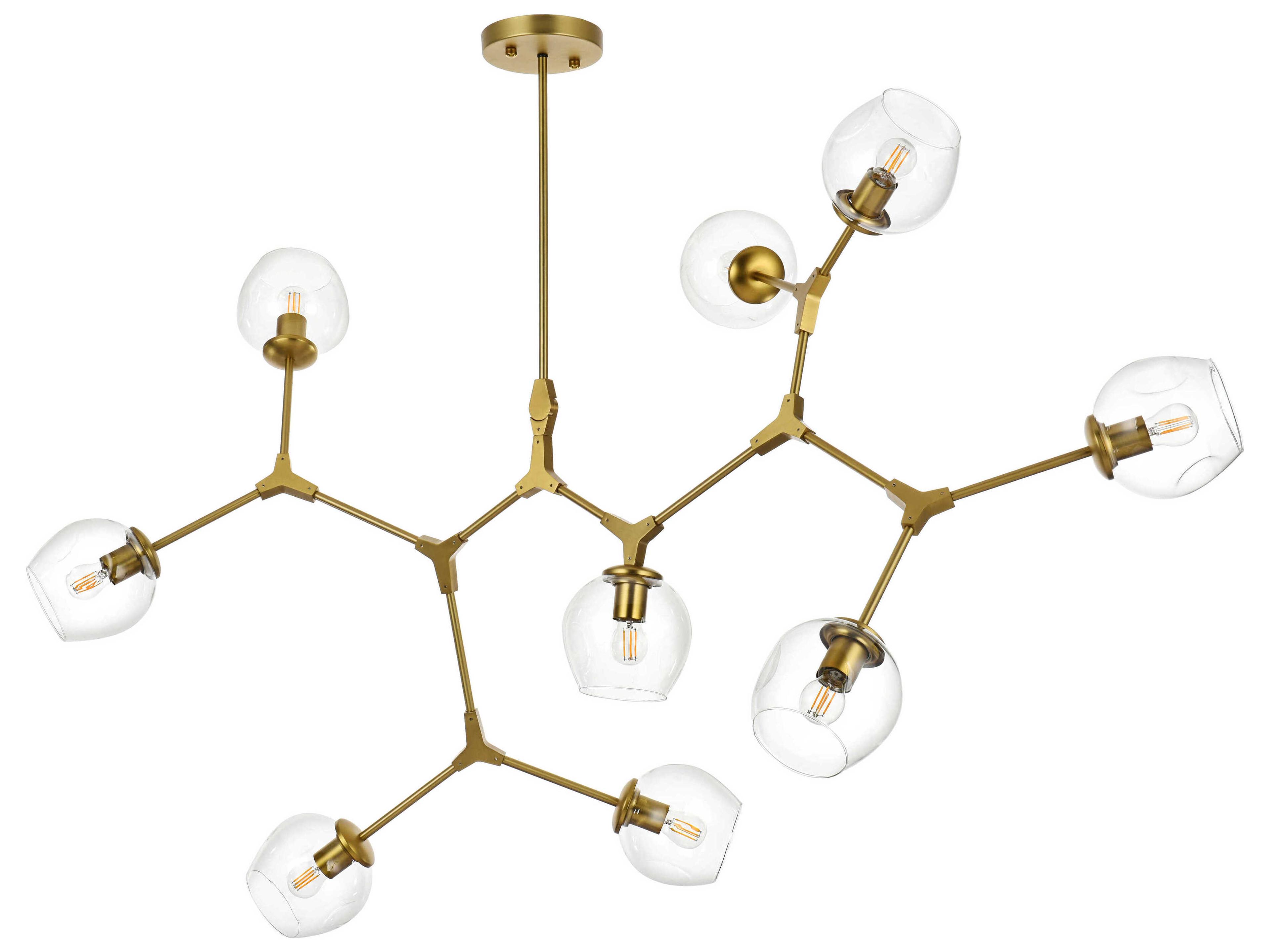Elegant Lighting Cavoli 9-Light Brass Globe Chandelier