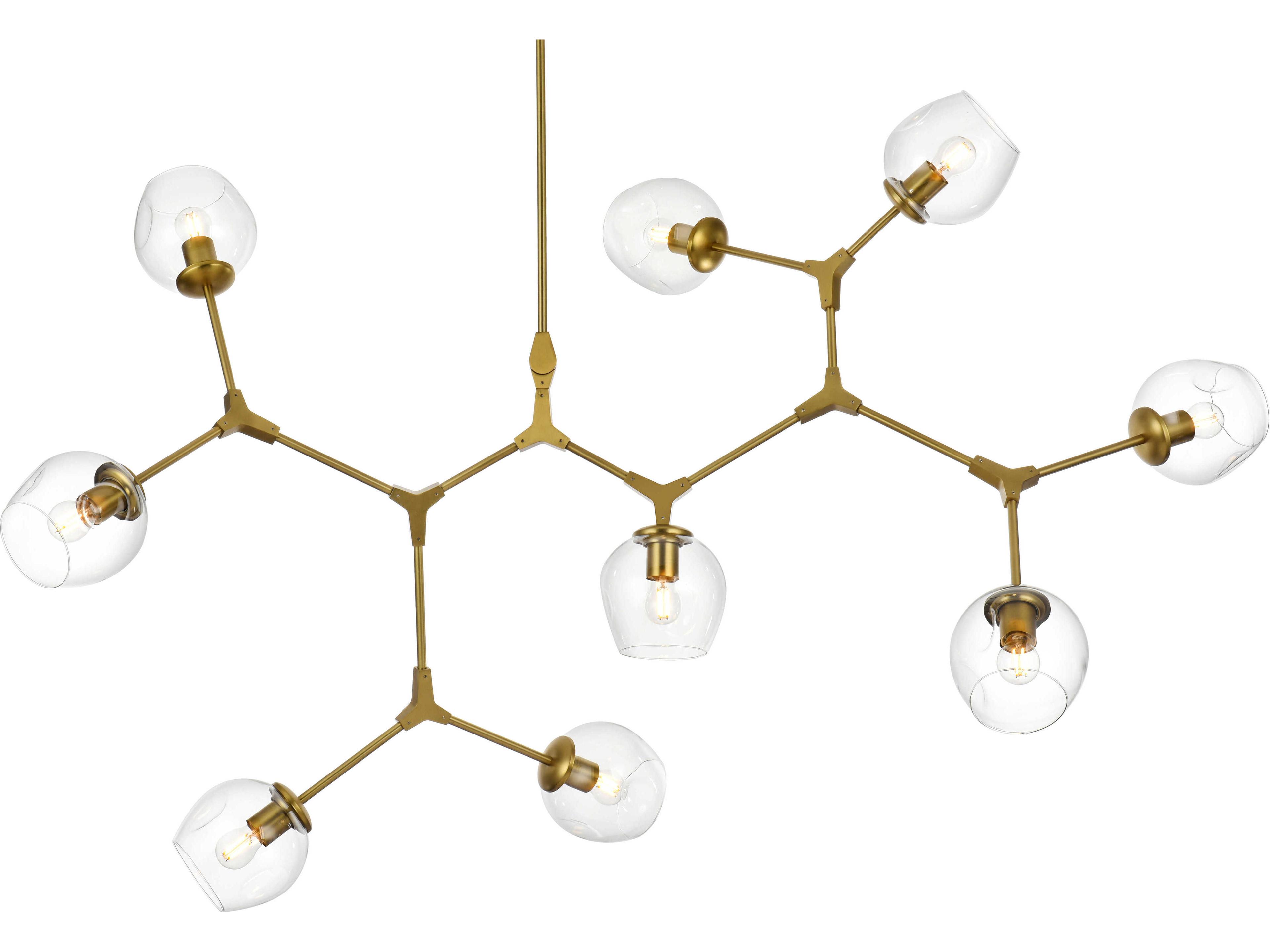 Elegant Lighting Cavoli 9-Light Brass Globe Chandelier